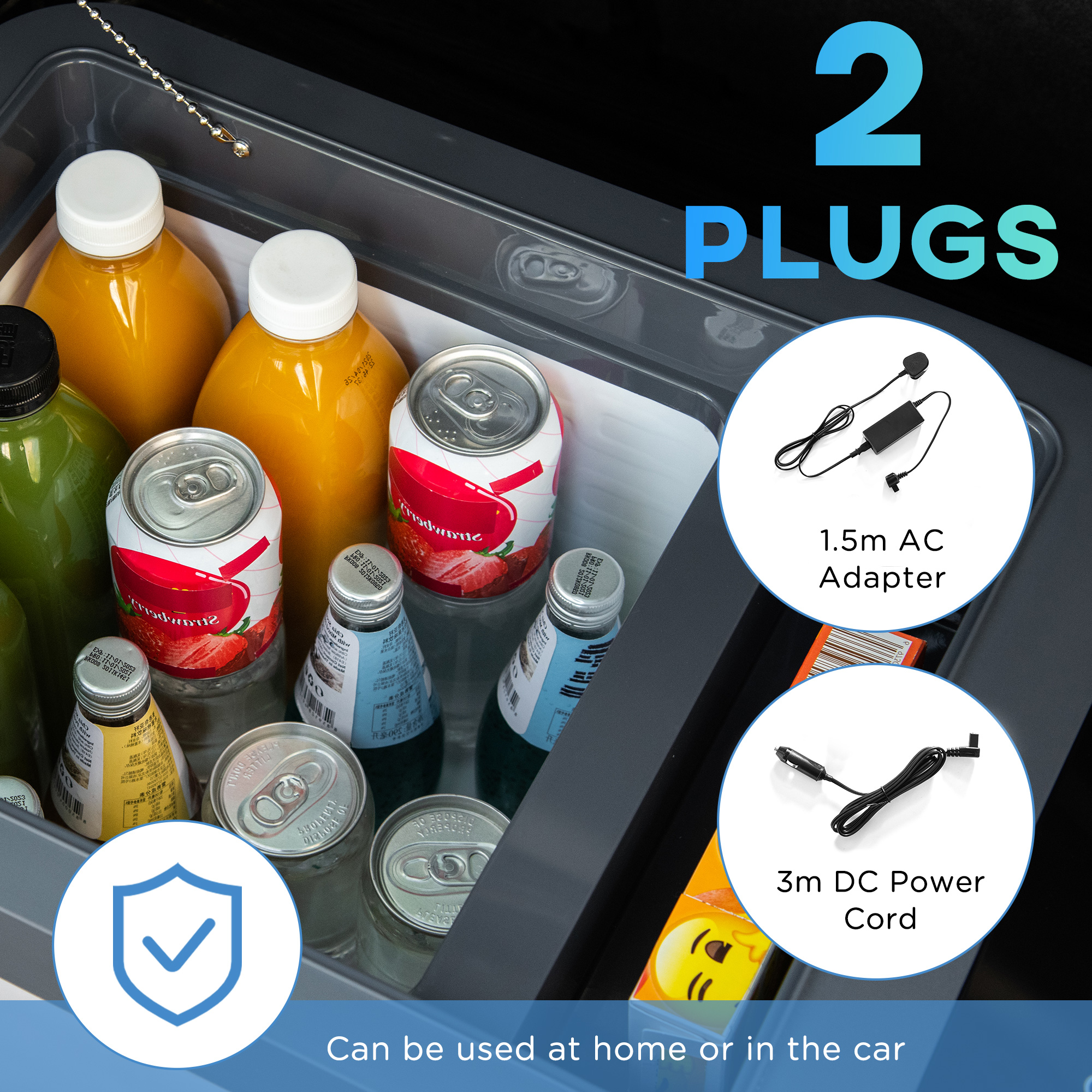 HOMCOM 12 Volt Car Refrigerator, 24L Portable Compressor Cooler, Fridge Freezer for Car, RV, Camping and Home Use, -18-20Â°C