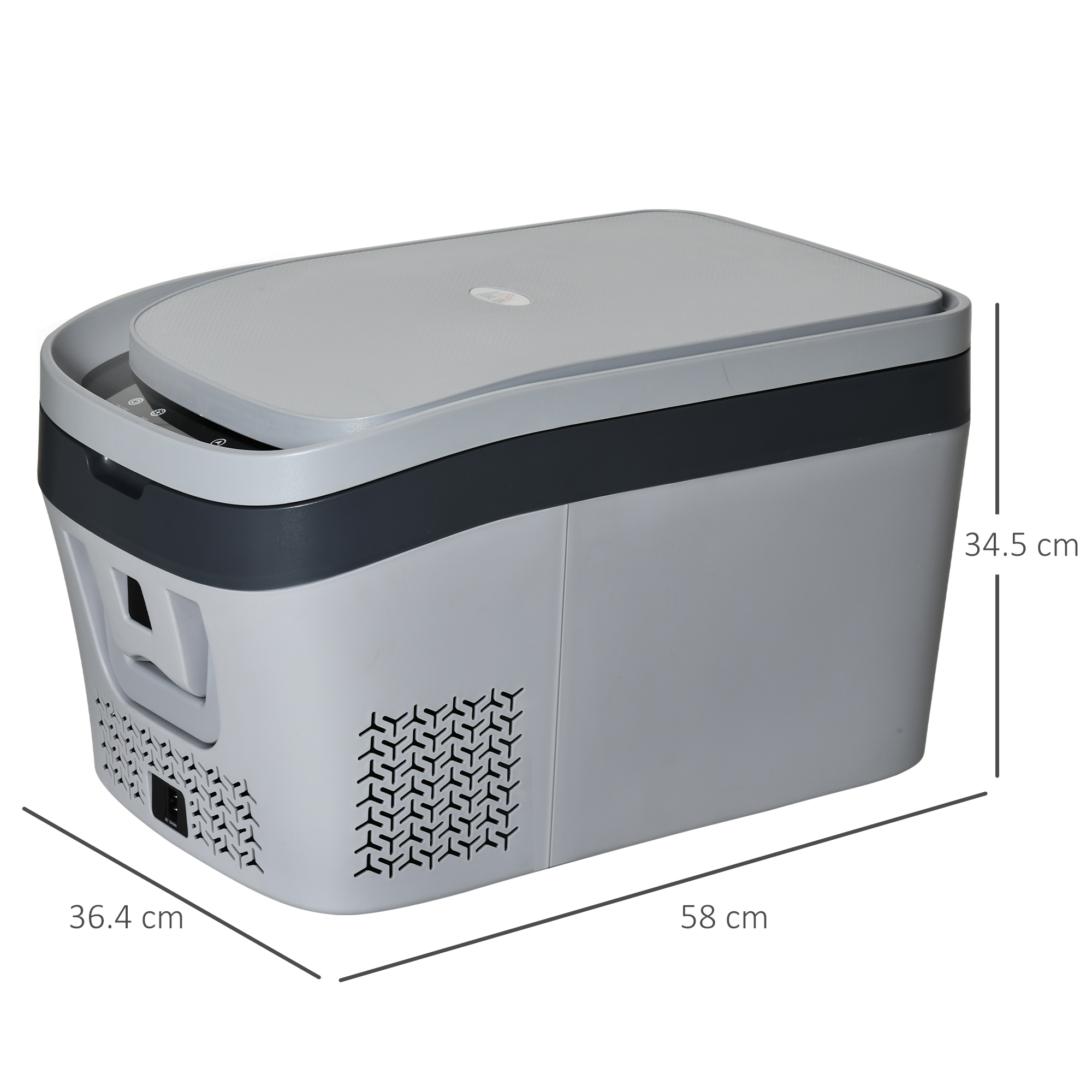 HOMCOM 12 Volt Car Refrigerator, 24L Portable Compressor Cooler, Fridge Freezer for Car, RV, Camping and Home Use, -18-20Â°C