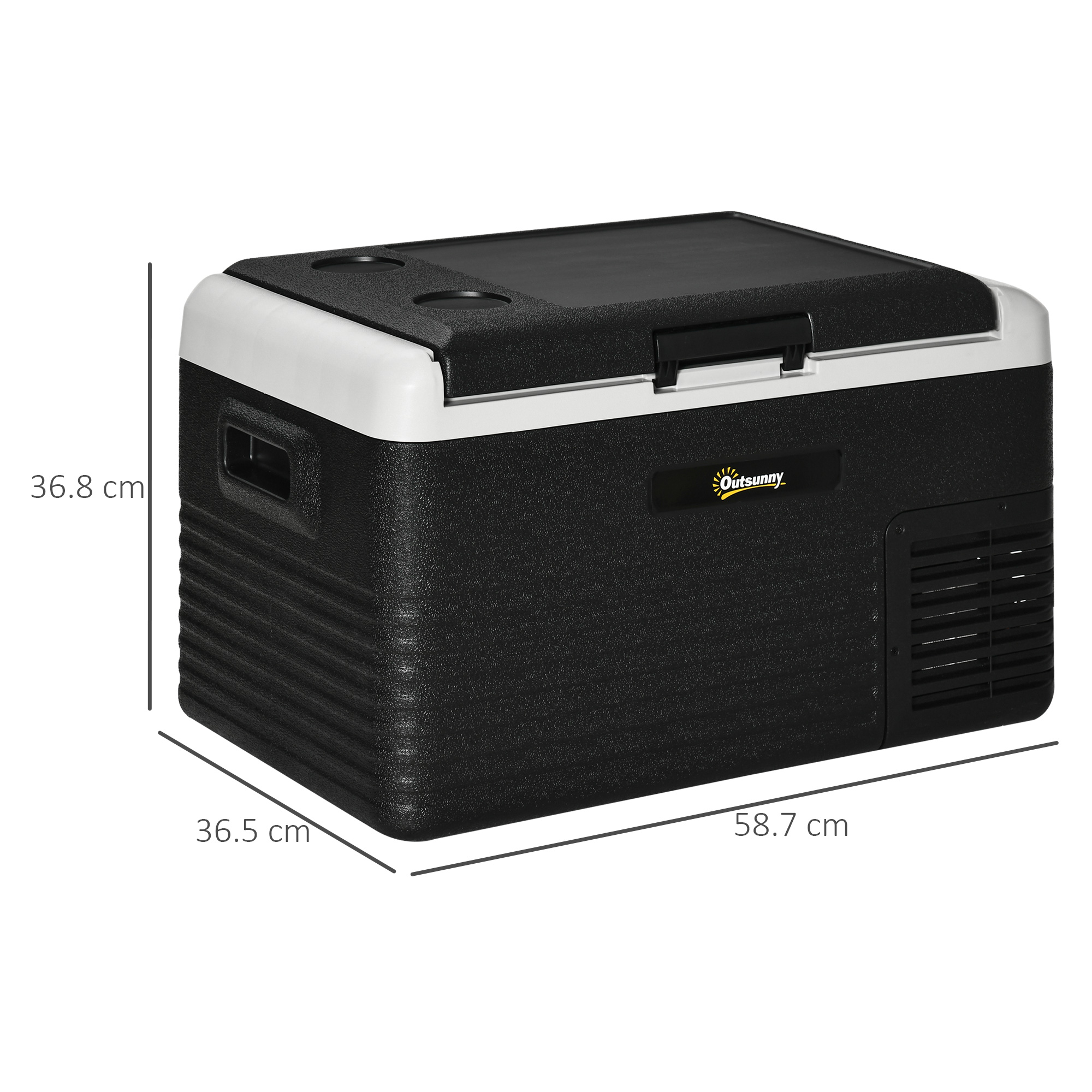 Outsunny 30L Car Refrigerator, Portable Compressor Car Fridge Freezer, Electric Cooler Box with 12/24V DC and 110-240V AC for Picnic, Down to -20â„ƒ