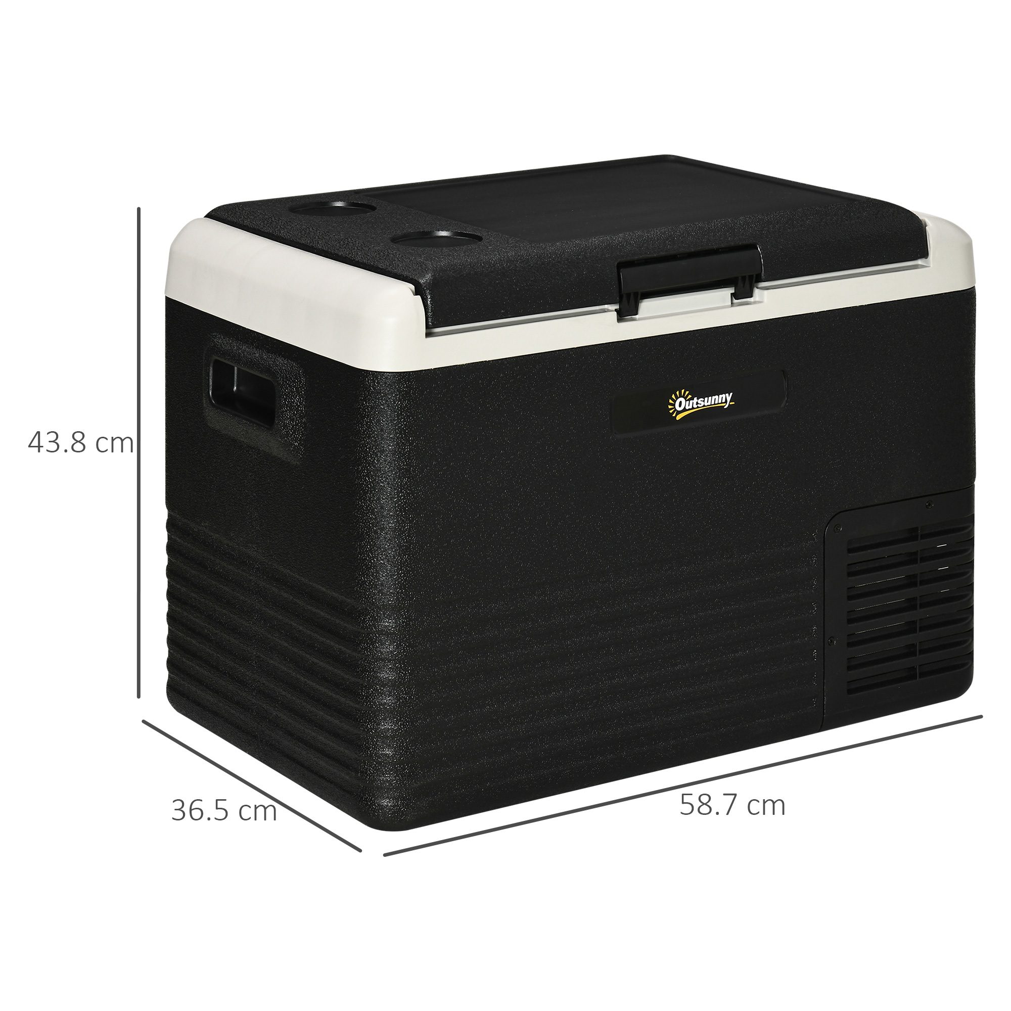 Outsunny 40L Car Refrigerator, Portable Compressor Car Fridge Freezer, Electric Cooler Box with 12/24V DC and 110-240V AC, Down to -20â„ƒ