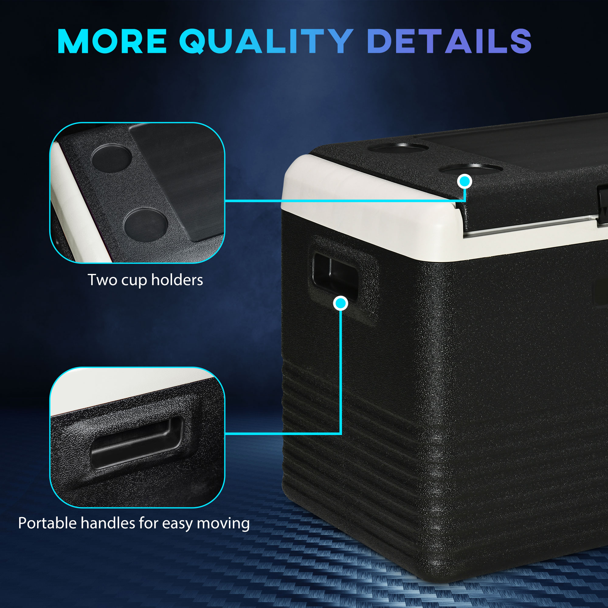 Outsunny 40L Car Refrigerator, Portable Compressor Car Fridge Freezer, Electric Cooler Box with 12/24V DC and 110-240V AC, Down to -20â„ƒ