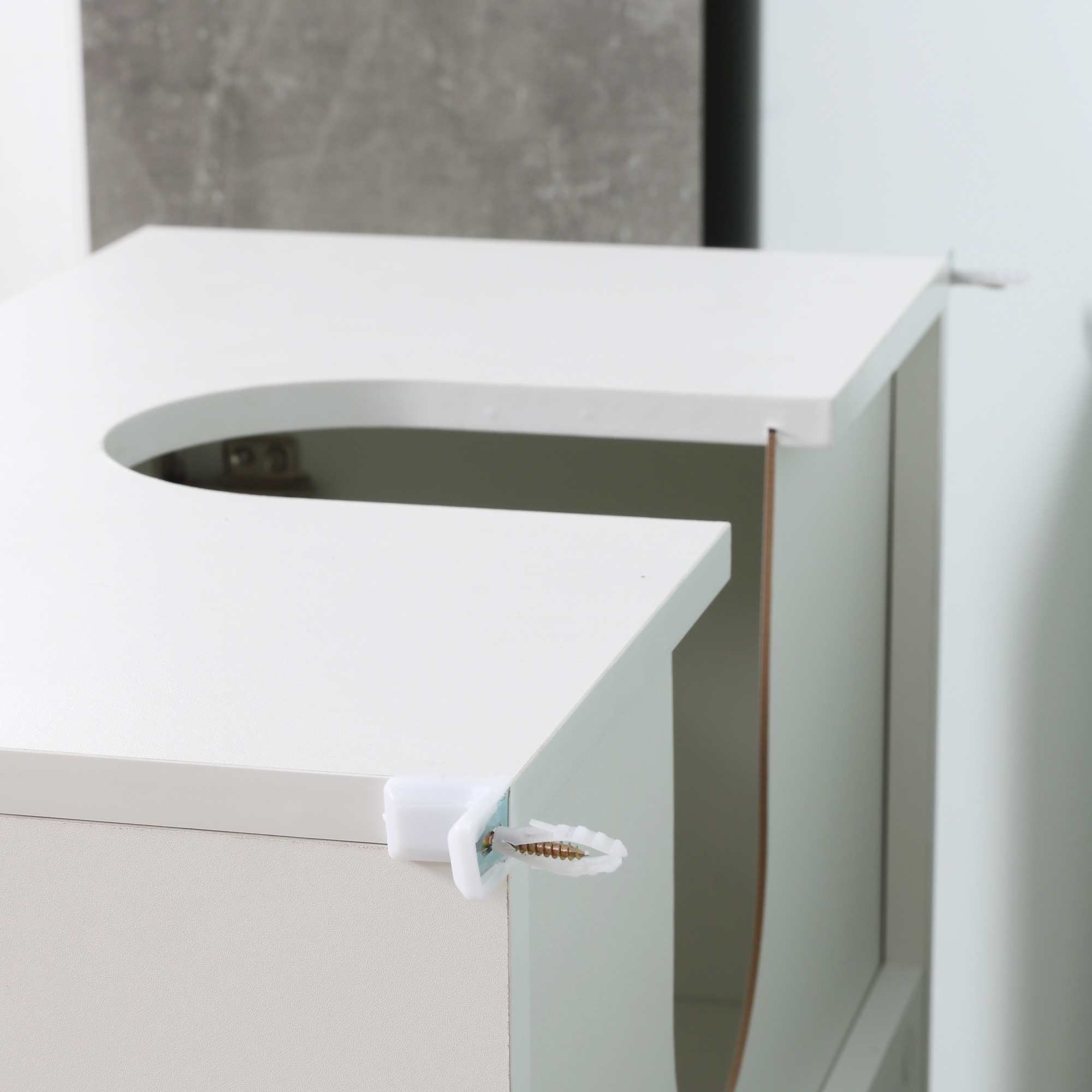 kleankin Pedestal Under Sink Cabinet, Bathroom Vanity Storage Cupboard with Adjustable Shelf, White