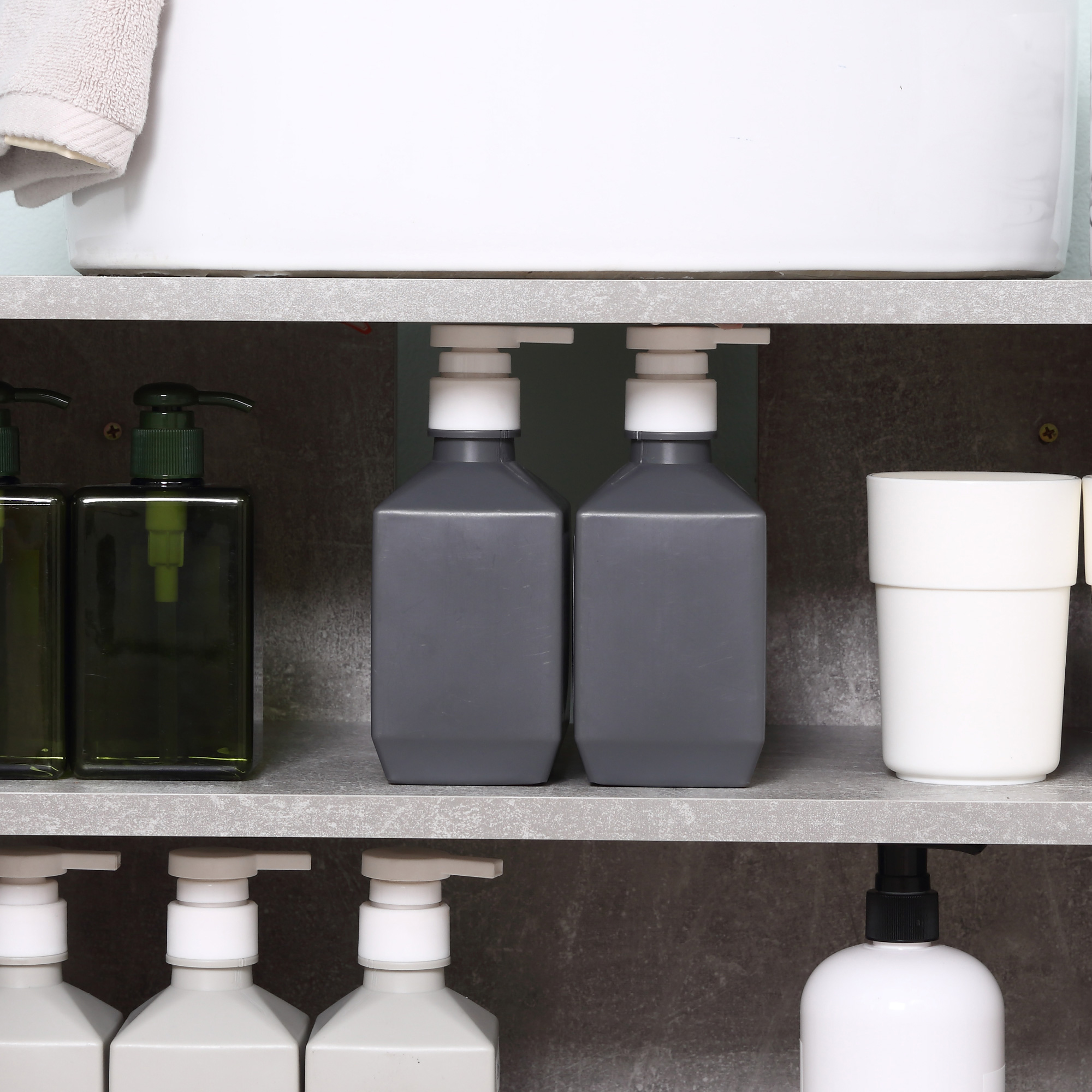Kleankin Pedestal Under Sink Cabinet, Bathroom Vanity Storage Unit with Adjustable Shelves, White and Grey