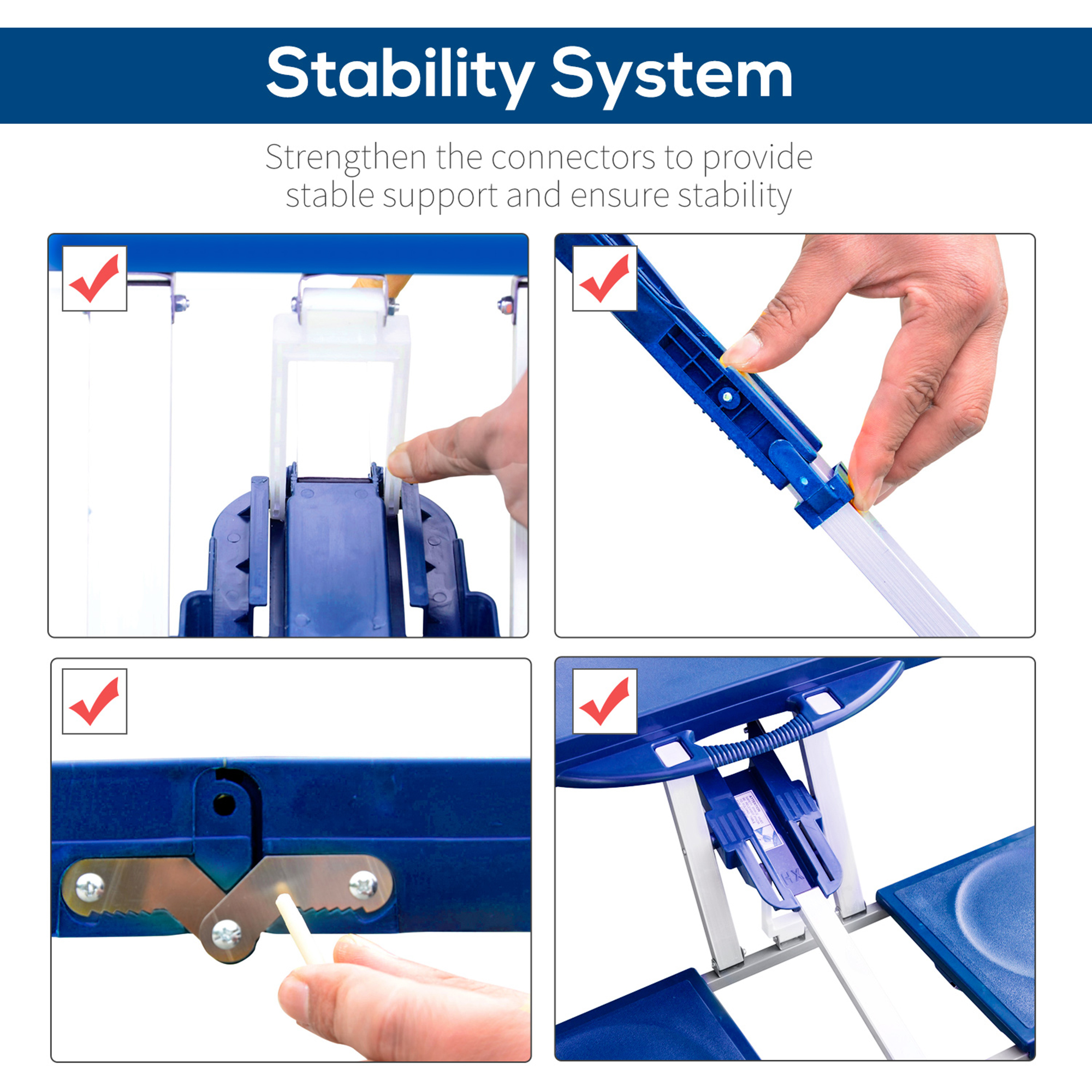 Outsunny Portable Picnic Table W/ Bench Set-Blue