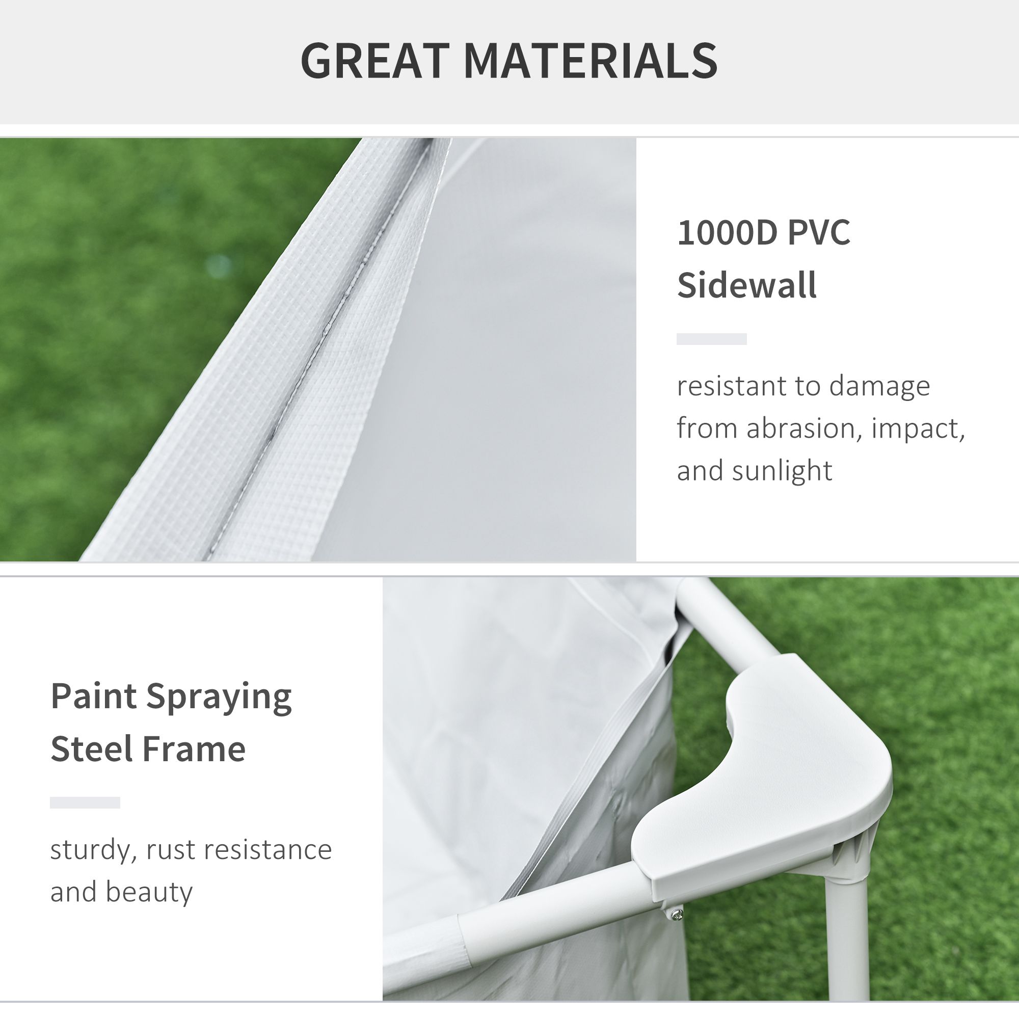 Outsunny Steel Frame Pool with Filter Pump and Filter Cartridge Rust Resistant Above Ground Pool with Reinforced Sidewalls, 252 x 152 x 65cm, Grey