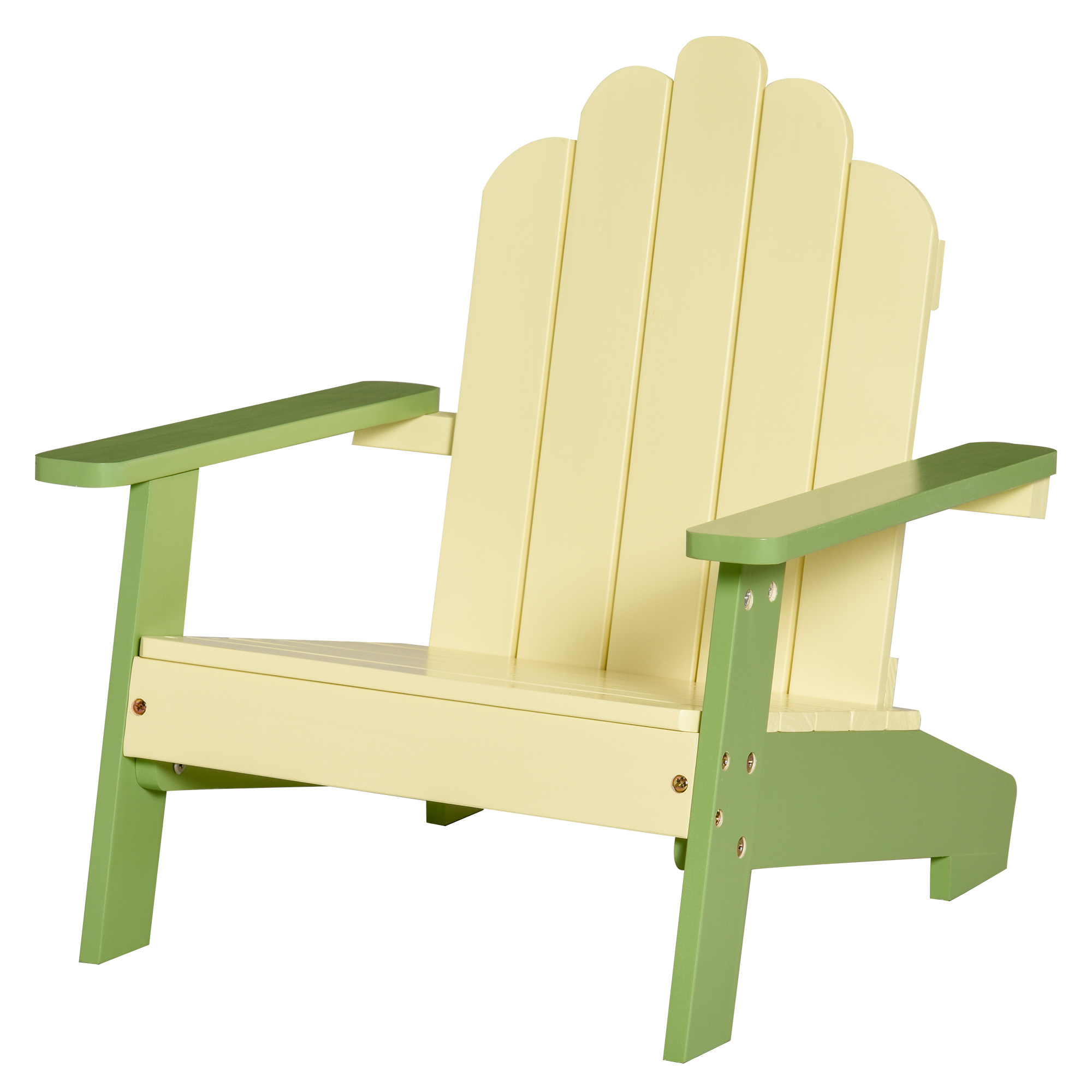 Outsunny Sedia per Bambini da Giardino Adirondack in Legno di Pino, Seduta Ergonomica con Braccioli 51x50x52.5cm Verde