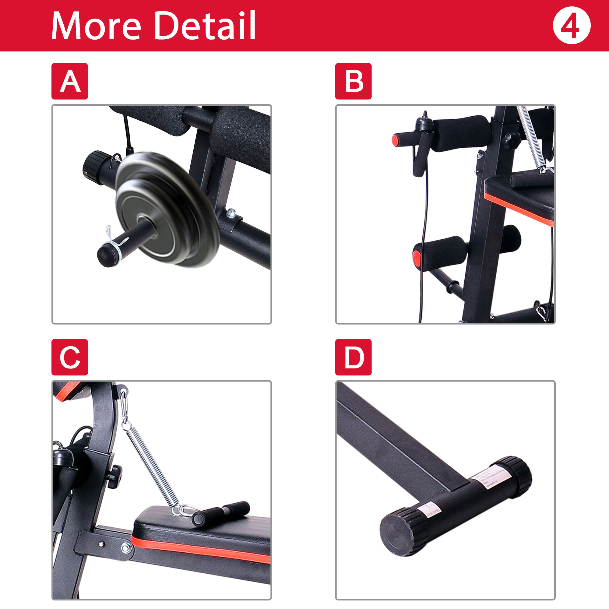 HOMCOM Foldable Adjustable Dumbbell Weight Lifting Sit Up Ab Bench Home Training Gym Incline Flat Multiuse Workout Exercise Fitness