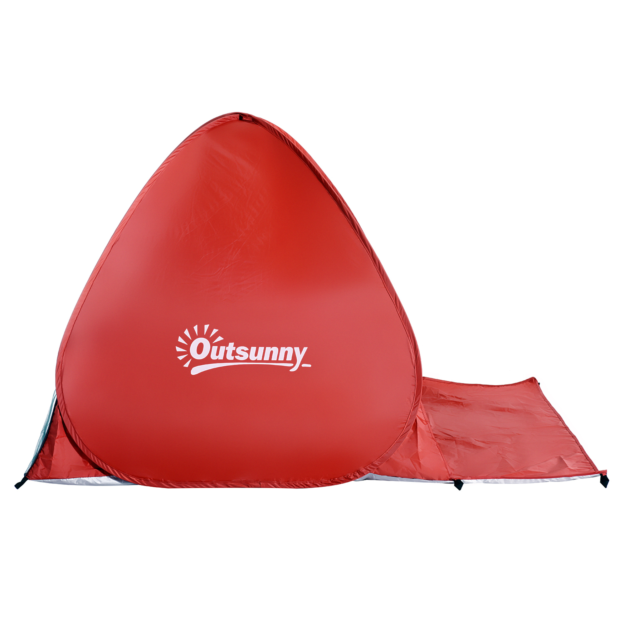 Outsunny Portable Pop-Up Beach Tent for 2-3 Persons, UV Protection Sun Shade Shelter, Lightweight and Easy Setup, Red