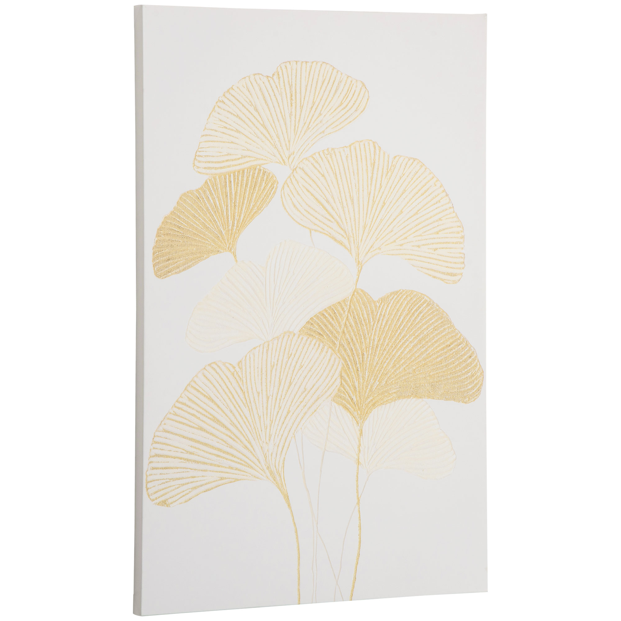 HOMCOM Pintura em Tela Folhas de Ginkgo Biloba 90x60cm Impressão Artística para Decoração de Parede na Sala de Estar Quarto   Aosom Portugal