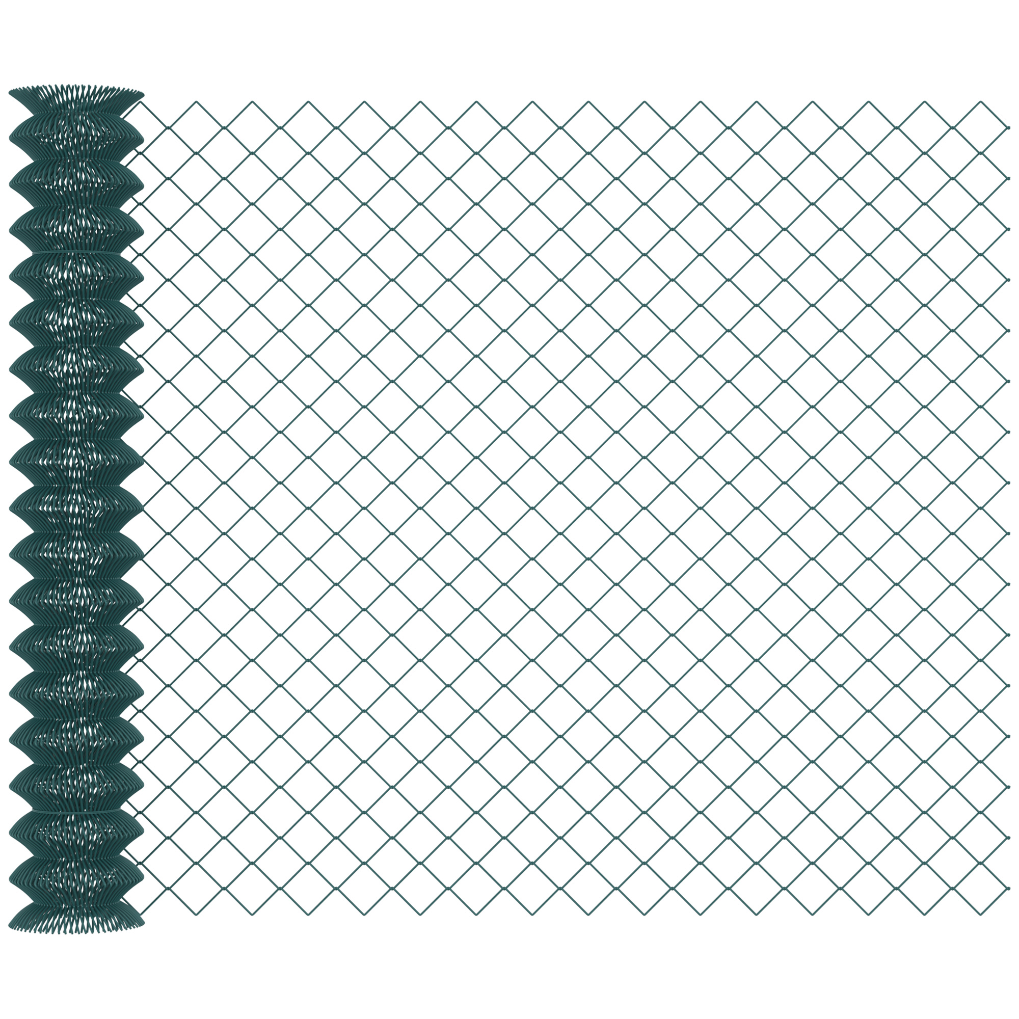 Outsunny Rete di Recinzione 25x1.7m in Acciaio Plastificata per Giardini e Spazi Esterni, Rotolo da 25m e Altezza 1.7m, Verde