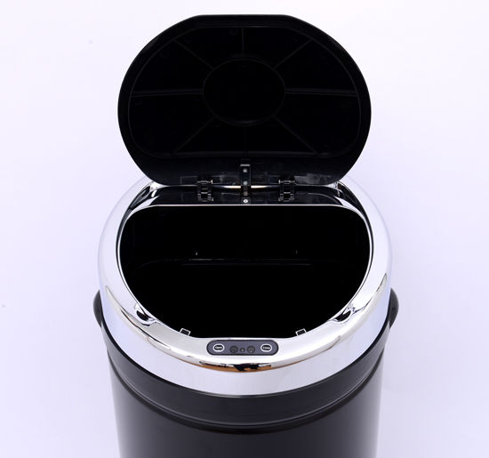 HOMCOM 42L Stainless Steel Sensor Trash Can W/ Bucket-Black