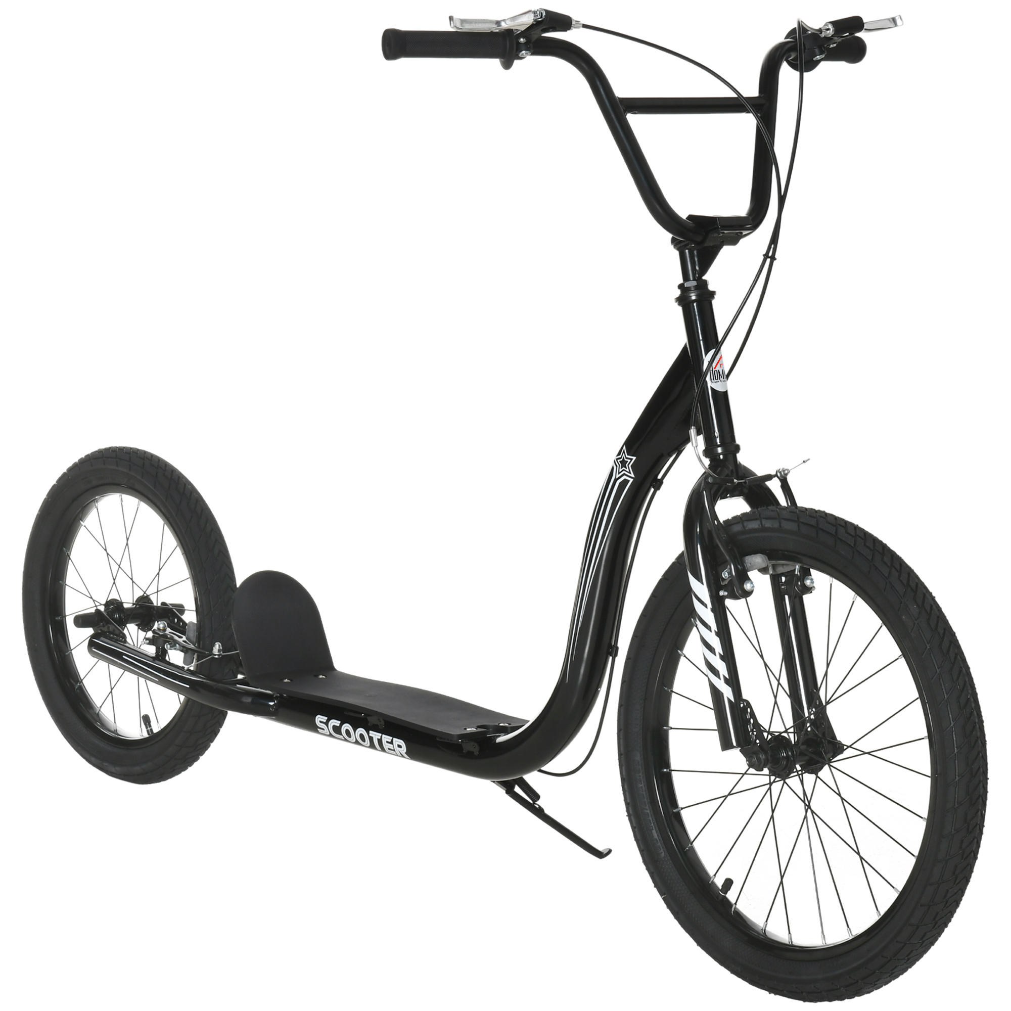 Monopattino HOMCOM Per Bambini 5+ Anni - Ruote Grandi Gonfiabili, Manubrio Regolabile, Verde