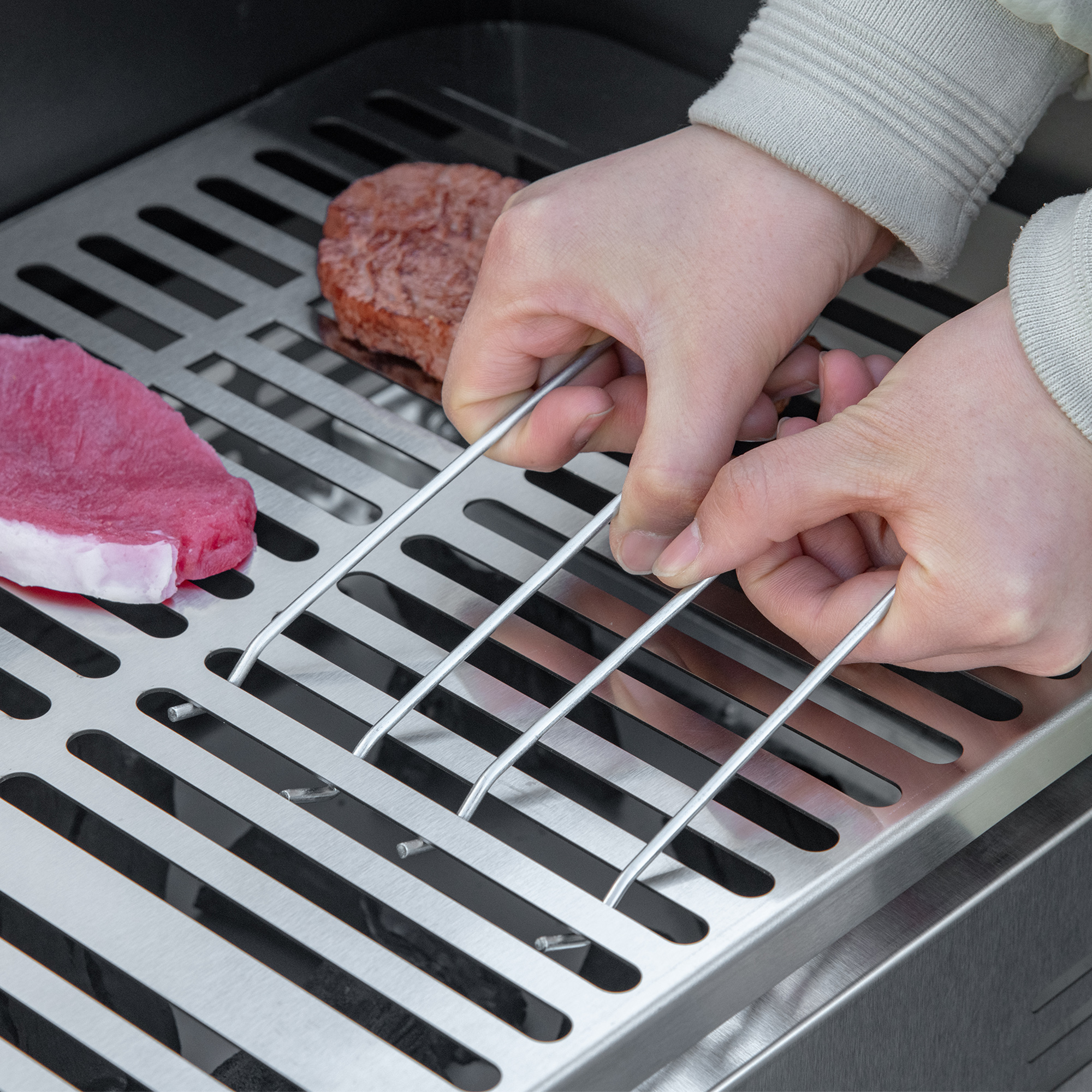 Outsunny Rotisserie Charcoal Barbecue Grill Garden 2-in-1 BBQ Roasting Machine for Chicken w/ 3-Level Grill Grate, Stainless Steel