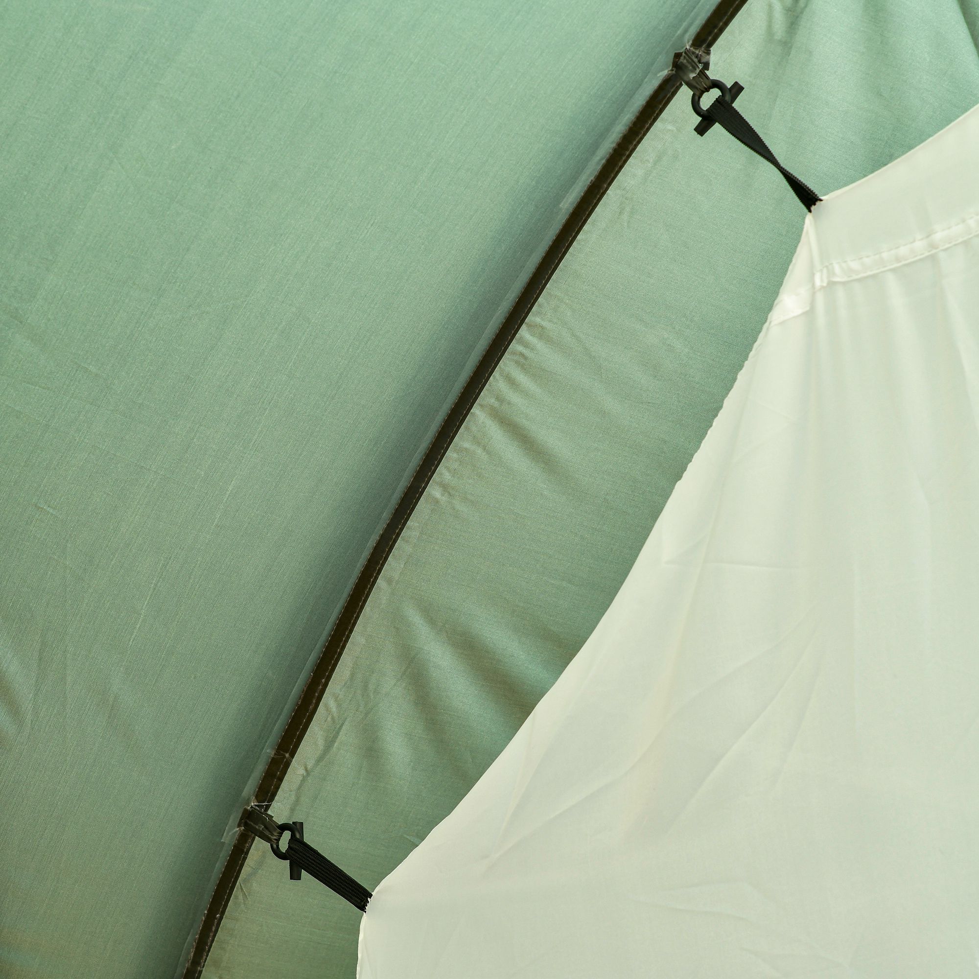 Outsunny Spacious 5 Man Camping Gazebo, Waterproof Tent with Rainfly, 3 Comfortable Rooms, Easy Transport with Carry Bag, Green