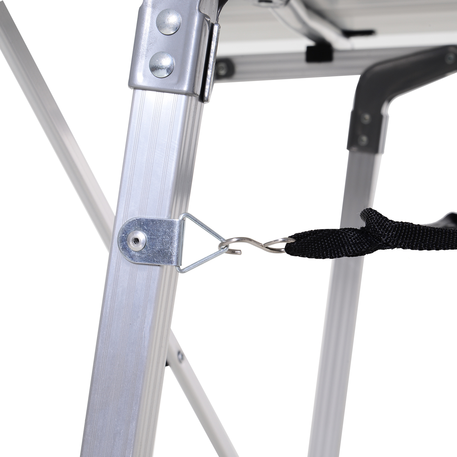 Outsunny Aluminium Portable Folding Picnic Table 4FT, Roll Up Top with Mesh Layer Rack, Ideal for Camping BBQ, Includes Carrying Bag