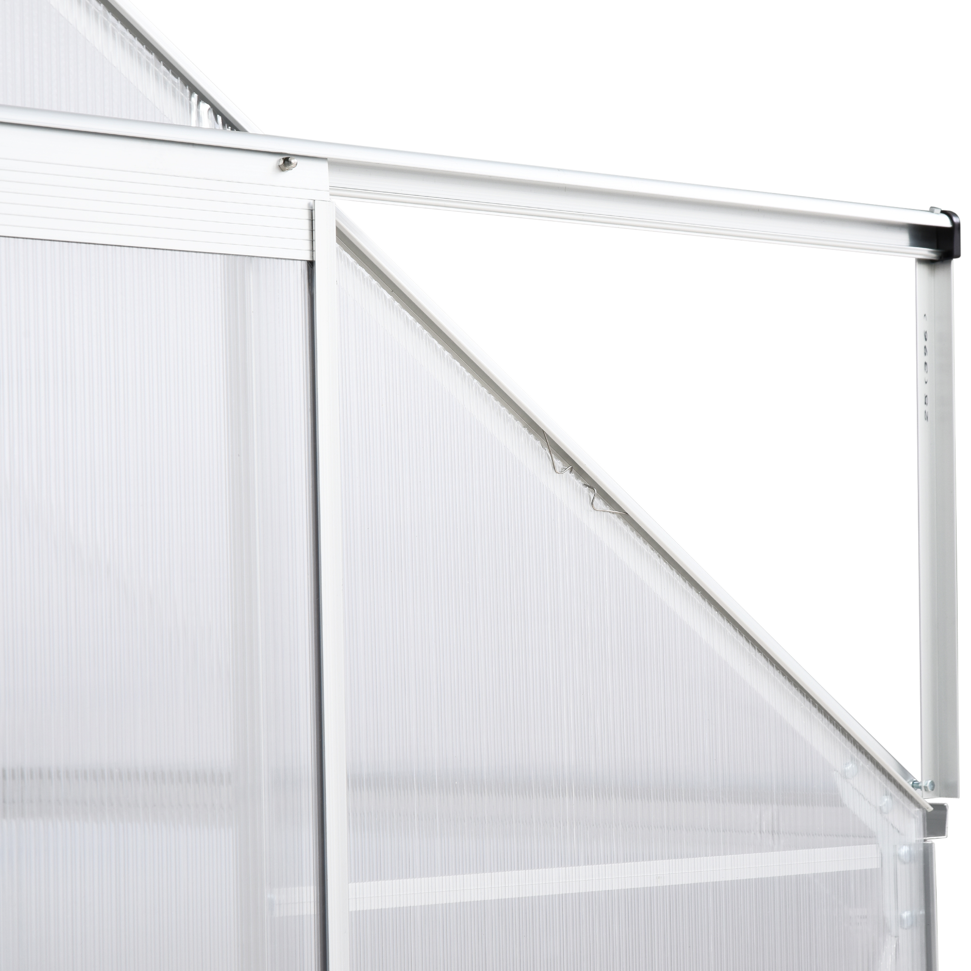 Outsunny Walk-In Greenhouse Polycarbonate Panels Aluminium Frame w/ Sliding Door Adjustable Window Inner Area Plant Flower Grow, 6 x 4 ft