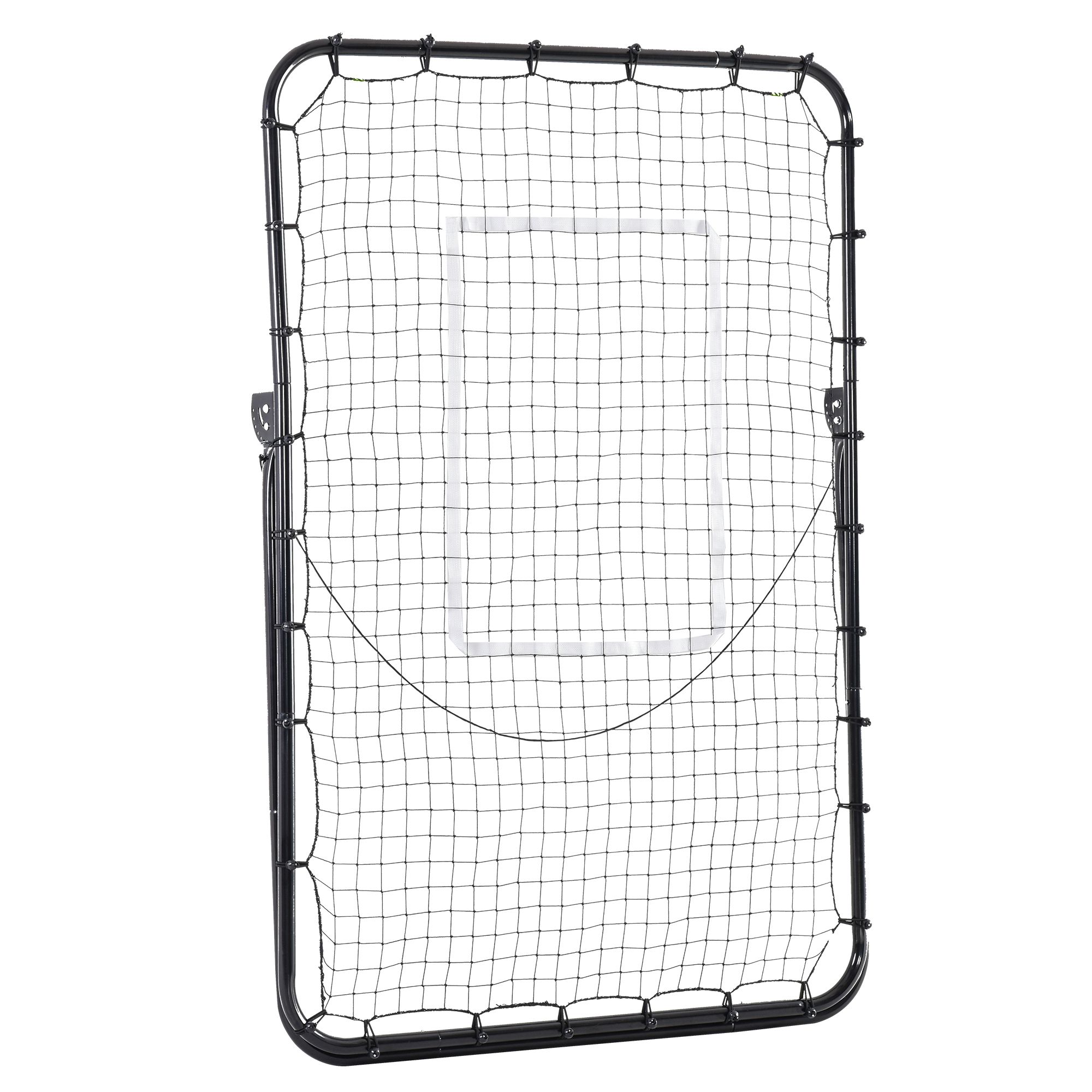 HOMCOM Football Training Rebounder Net, Adjustable Kickback Soccer Goal, Foldable for Kids & Adults, Black