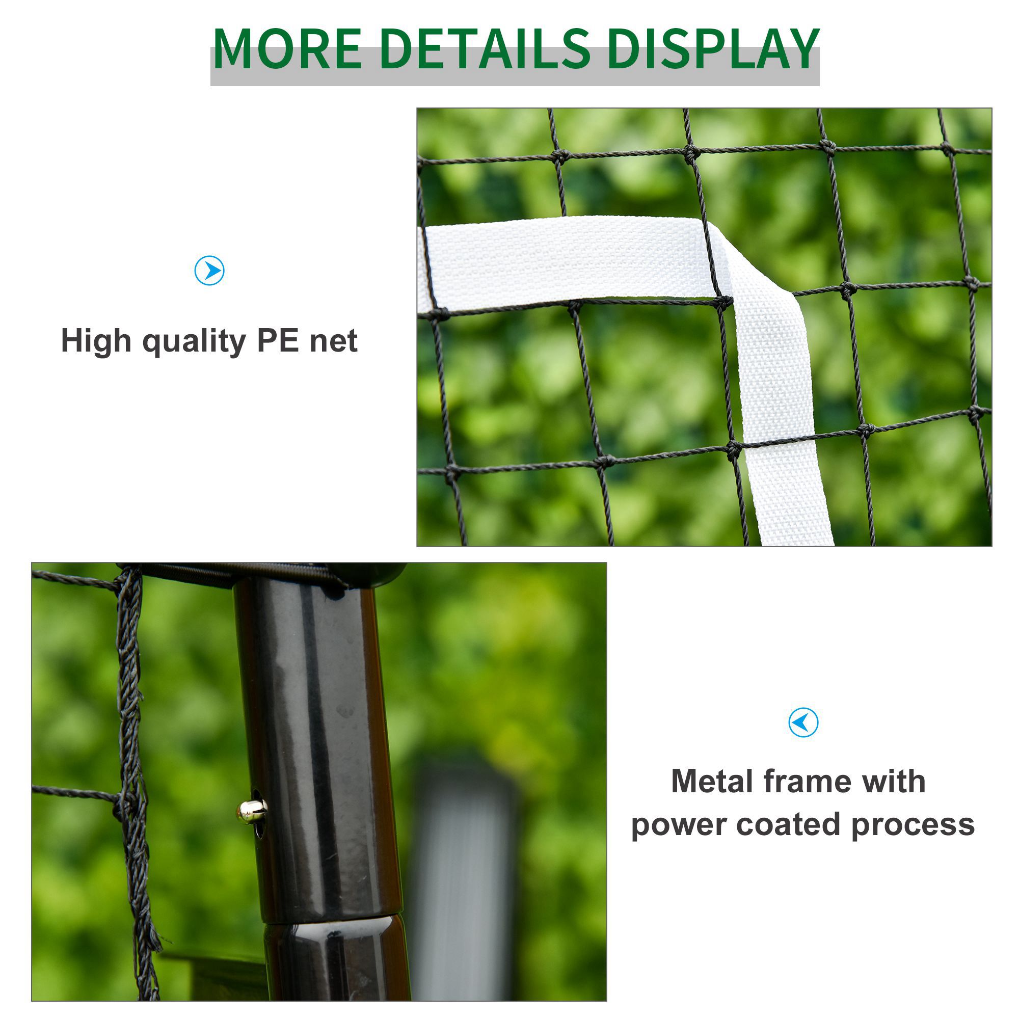 HOMCOM Football Training Rebounder Net, Adjustable Kickback Soccer Goal, Foldable for Kids & Adults, Black