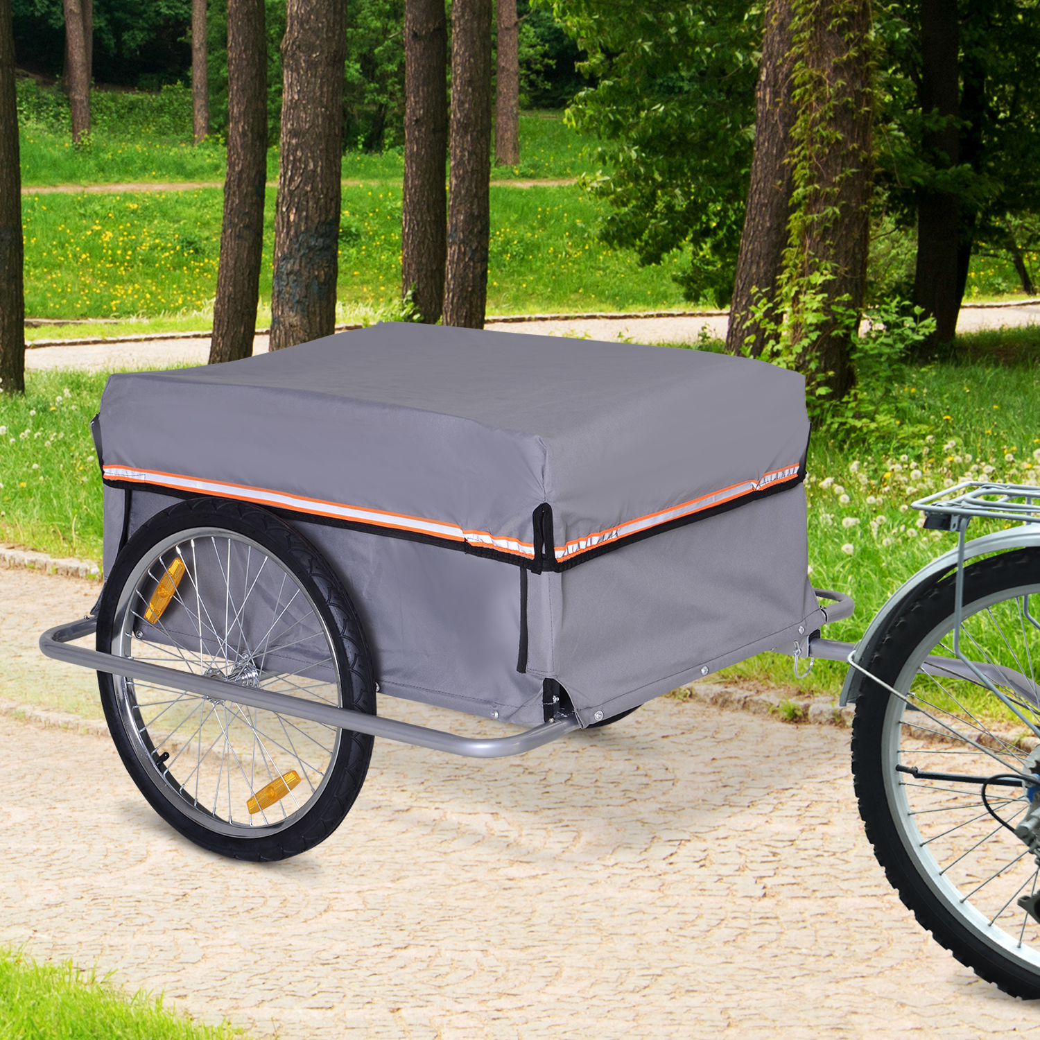 2-in-1 fietsaanhanger, aanhanger, handwagen, Red Loon aluminium transportaanhanger, BAC502, 100 liter, extra brede 20 inch luchtbanden, max. 60 kg, aanhanger voor fietsen van 26-28 inch, bolderkar