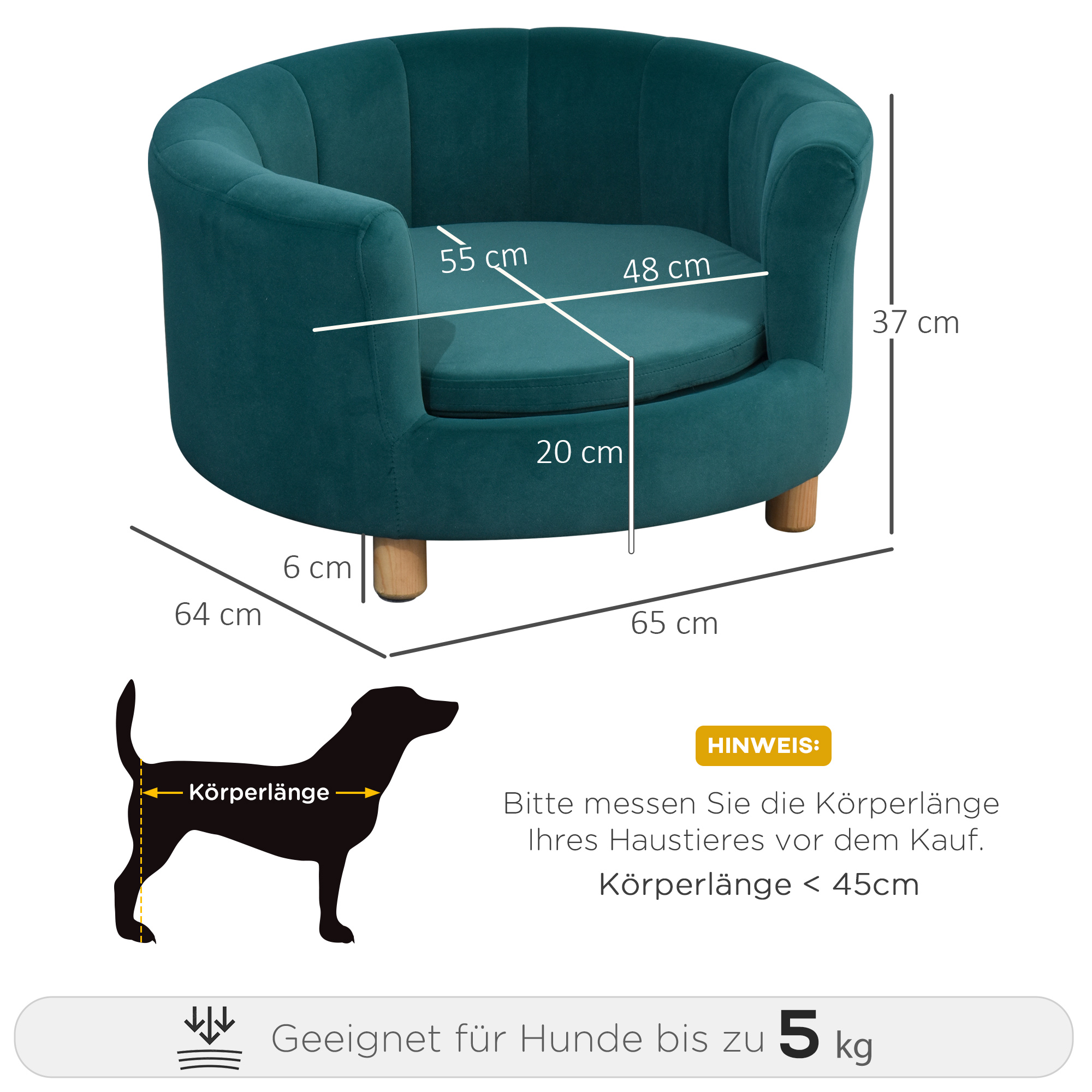 PawHut Hondenbed voor honden en katten met rand, zacht kussen, poten van massief hout, afmetingen: 74 x 48,5 x 31 cm, coating van microvezel, chocoladebruin PawHut Hondenbed voor honden en katten met rand, zacht kussen, poten van massief hout, afmetingen: 74 x 48,5 x 31 cm, coating van microvezel, chocoladebruin