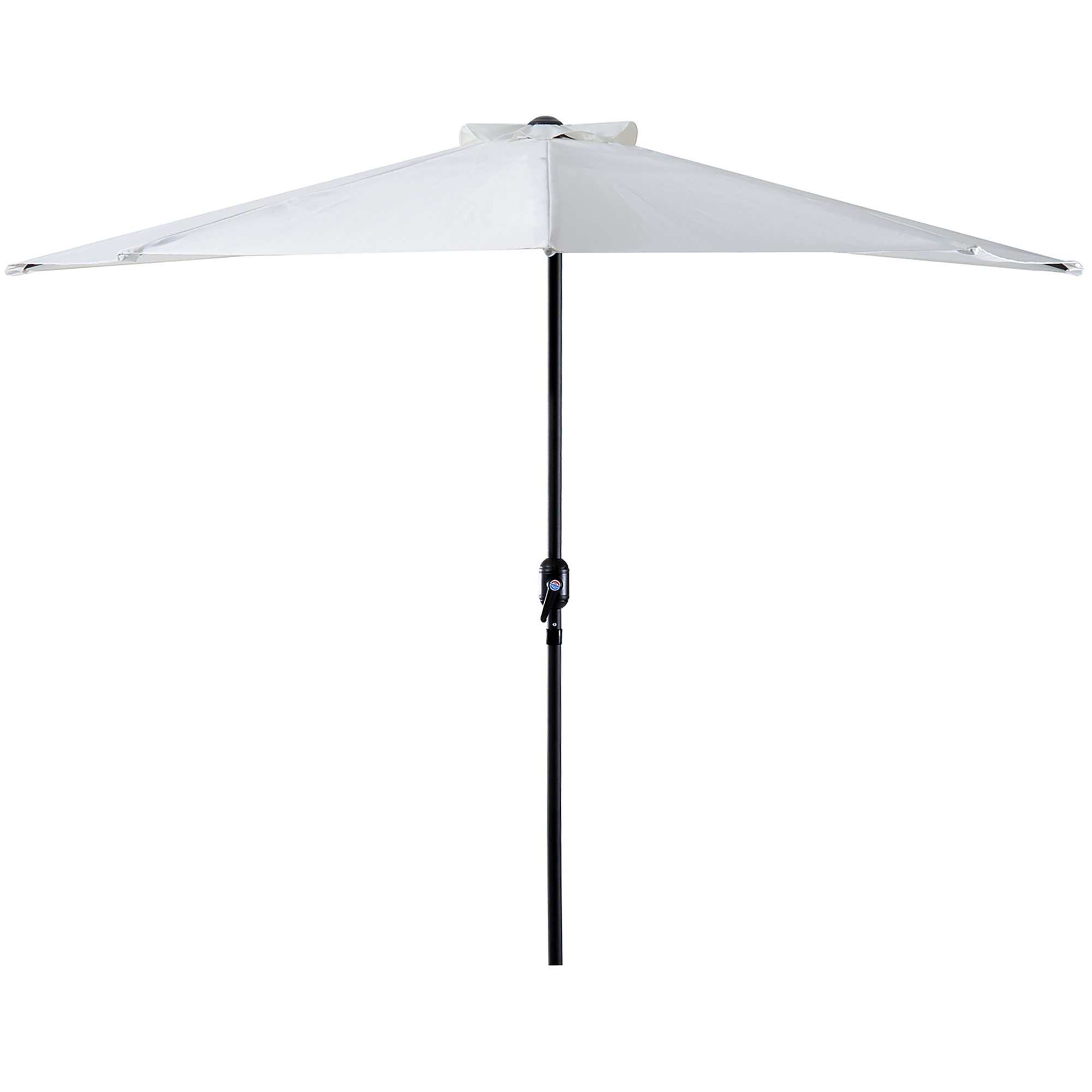 Outsunny Parasol, tuinparasol, rond, kantelbaar, 2,7 x 2,4 m, rechte parasol met zwengelsluiting, franjes, stof, 180 g/m² bescherming, UPF 30 , voor balkon, terras, blauw