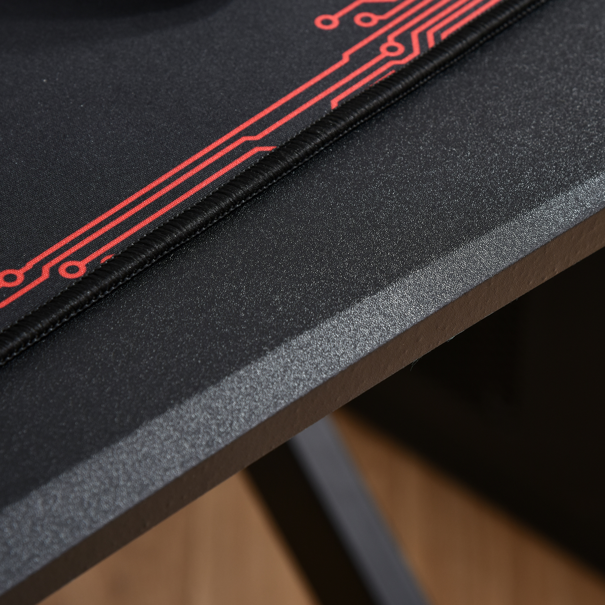 HOMCOM Gaming Desk Computer Table Metal Frame with Cup Holder, Headphone Hook, Cable Hole, Black