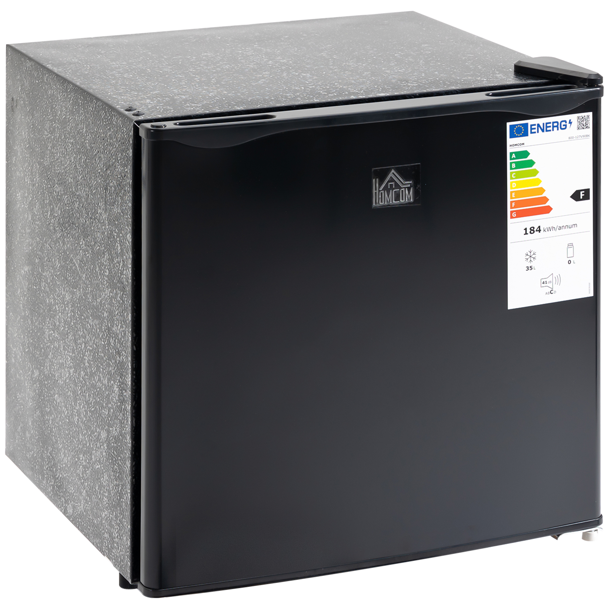 HOMCOM Mini congélateur compact 35L - étagère amovible - porte réversible - dim. 47L x 44,2P x 48,8H cm - noir