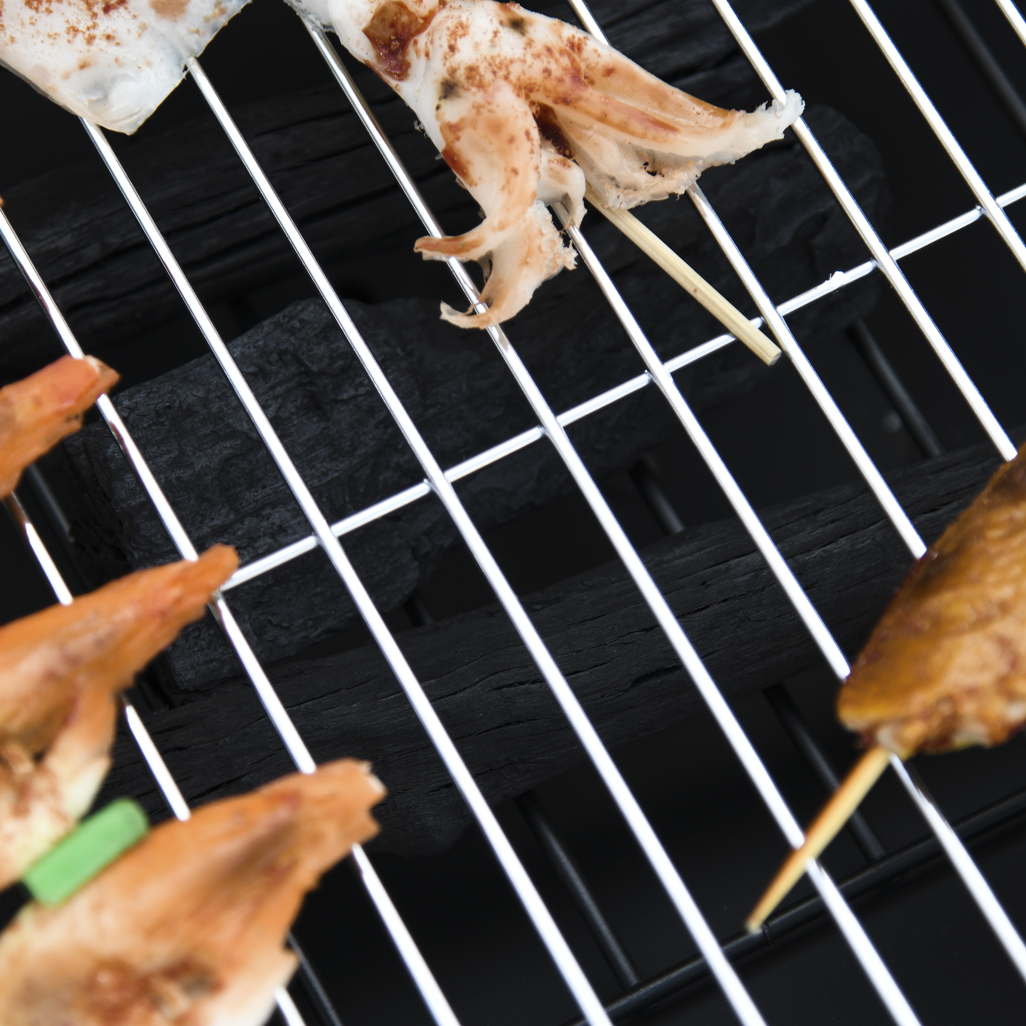 Outsunny 3 in 1 Square Fire Pit Square Table Metal Brazier for Garden, Patio with BBQ Grill Shelf, Spark Screen Cover, Grate, Poker, 76 x 76 x 47cm