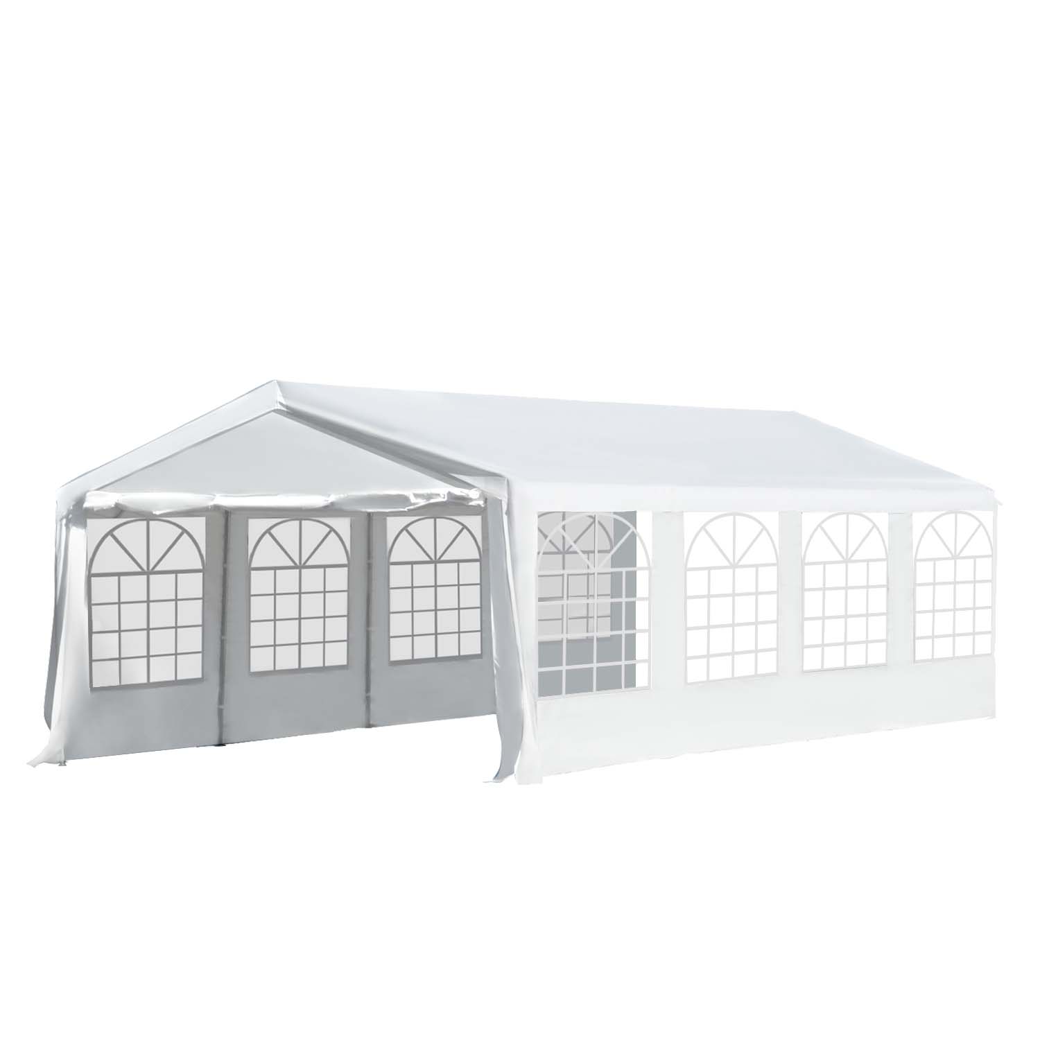 Outsunny Large Garden Gazebo, 8m x 4m, Marquee Party Tent, Portable Carport, Event Shelter, Heavy Duty Steel, White