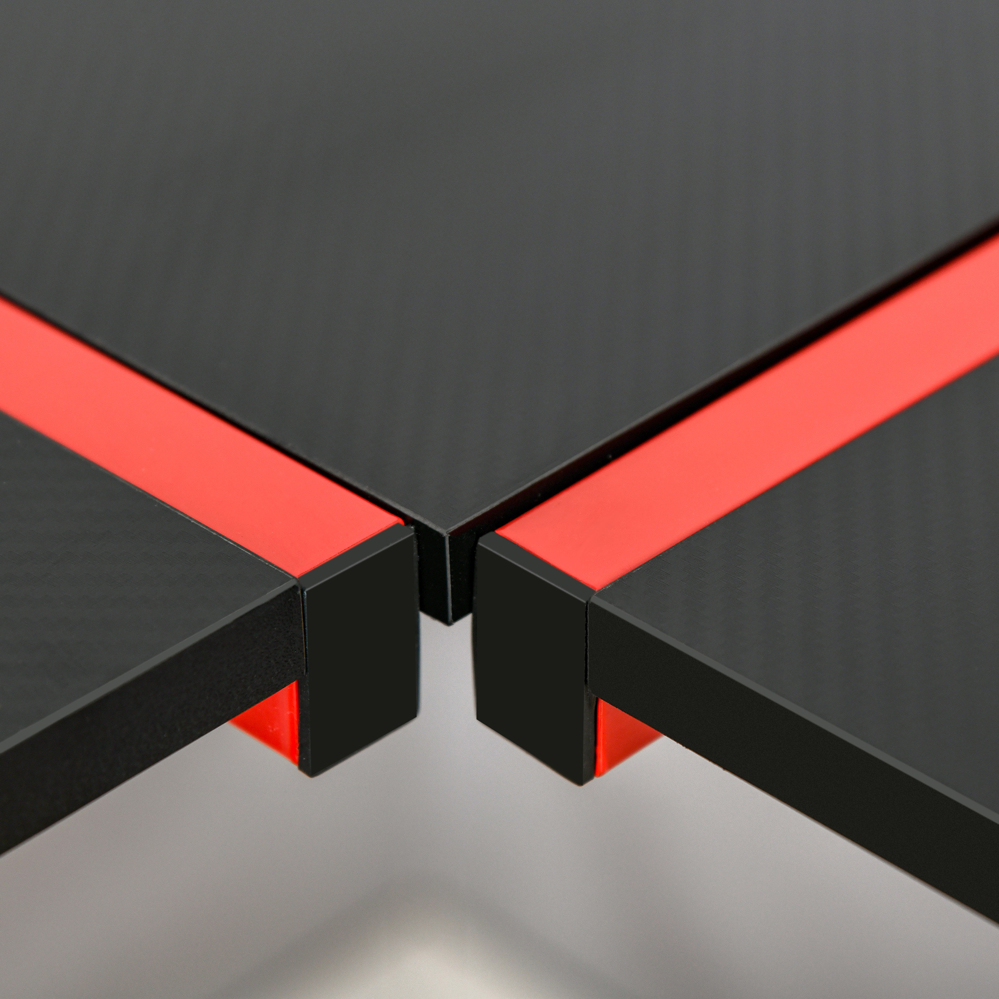 HOMCOM Gaming Desk L-Shaped Corner Computer Table for Home Office PC Workstations with Adjustable Monitor Stand , Red