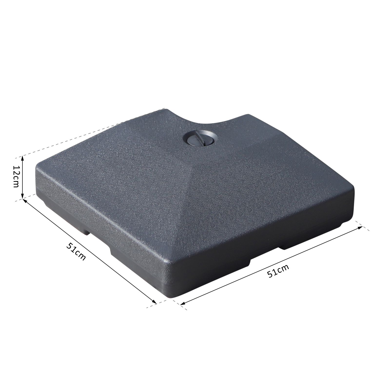 Outsunny 4 Pieces Portable Sand or Water Fillable Parasol Base Cross Stand Weights Square Holder Cantilever Garden (Pole&Cross Stand NOT INCLUDED)
