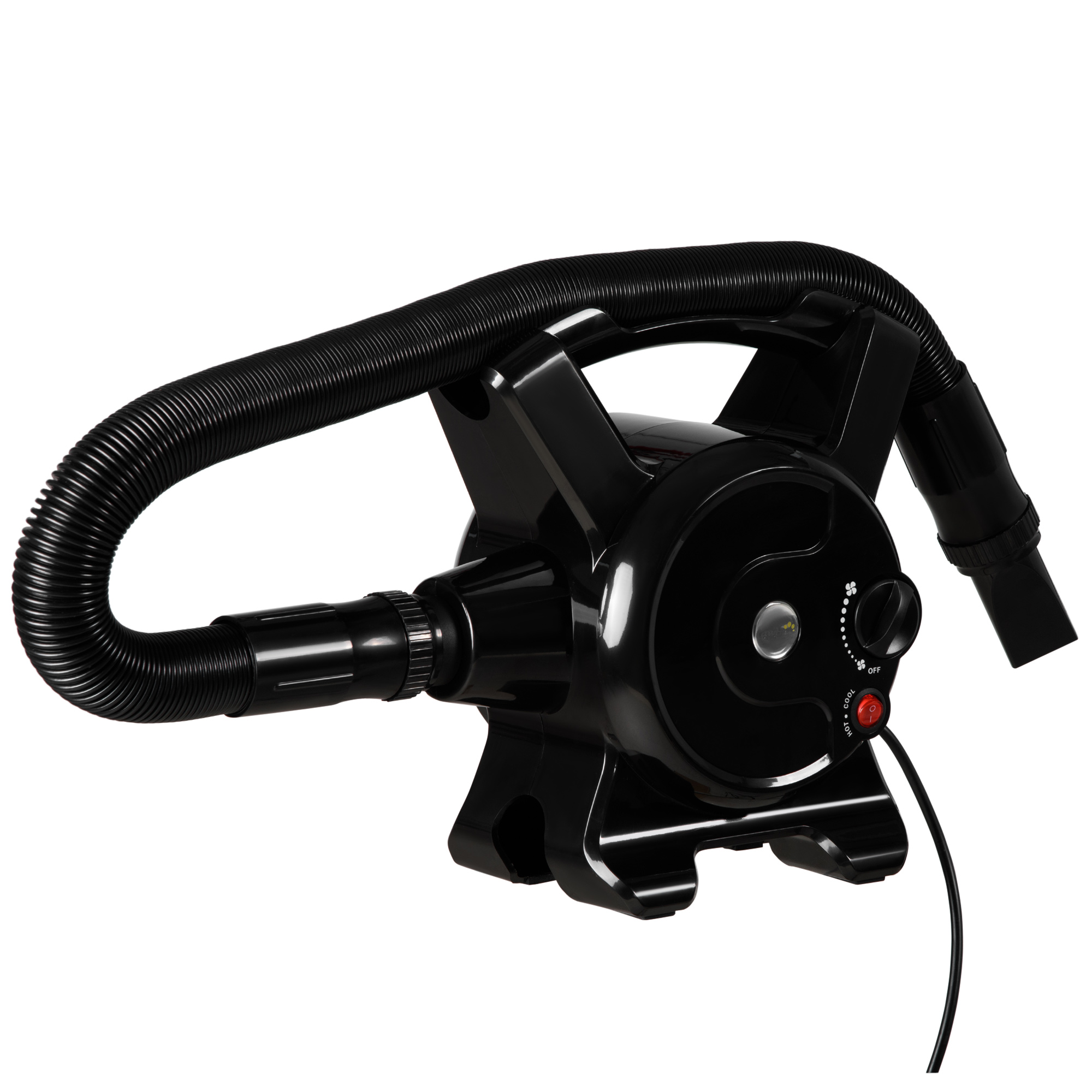 PawHut Soffiatore per Cani con Velocità e Temperatura Regolabili, Tubo Flessibile e 3 Beccucci, 2400W, Nero