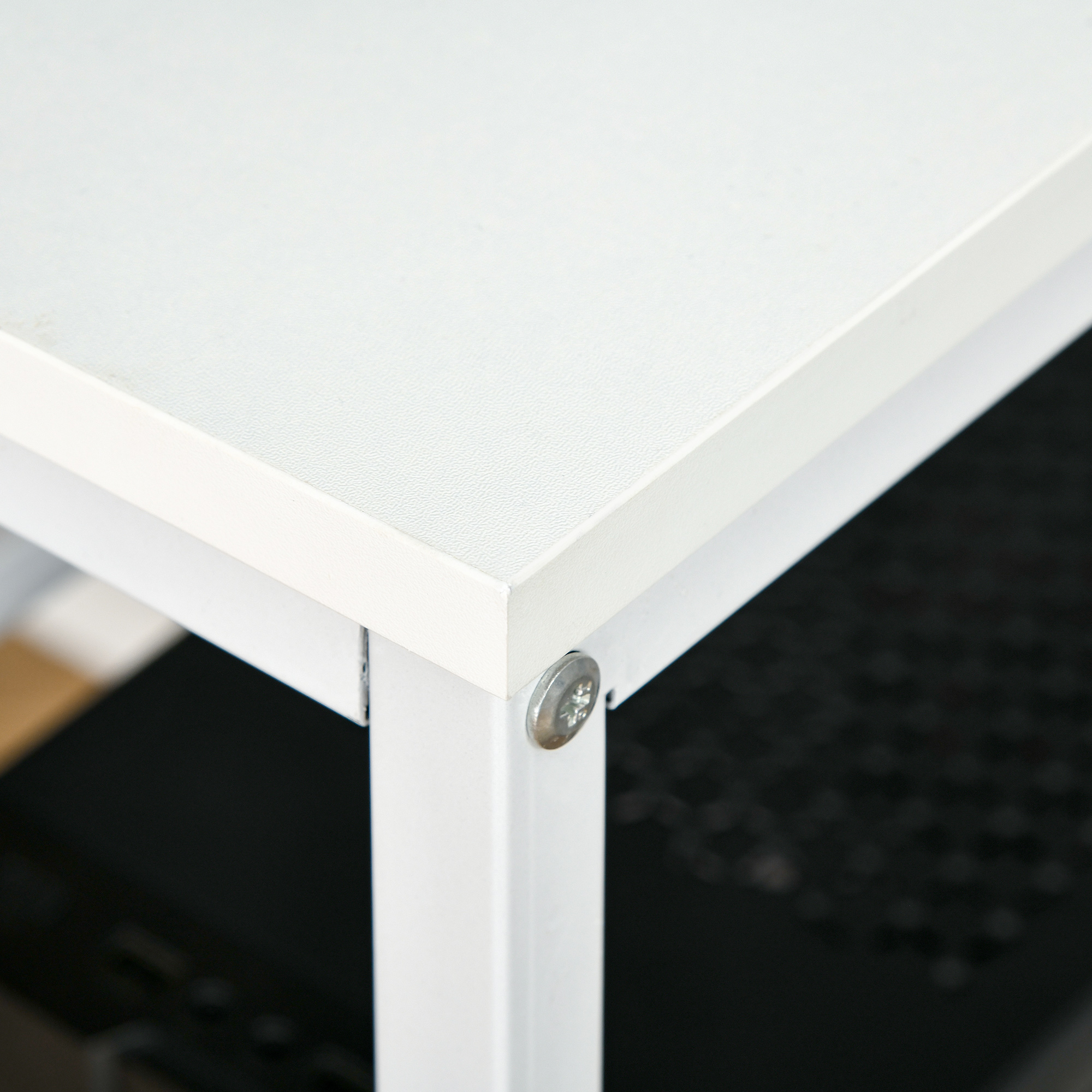 HOMCOM Compact Computer Desk, Small Writing Study Table, Home Office PC Workstation with Storage Shelf, White