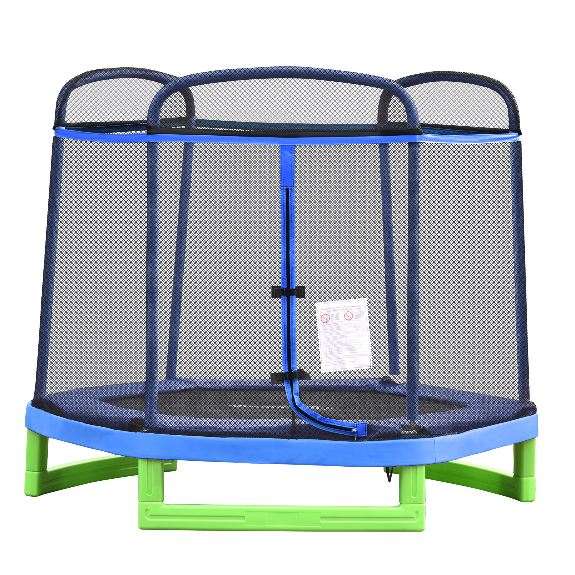 HOMCOM Trampoline 163 cm - Mini-trampoline voor kinderen met veiligheidsnet en randafdekking - Geschikt voor binnen en buiten - Draagvermogen tot 50 kg - Staal - Rood