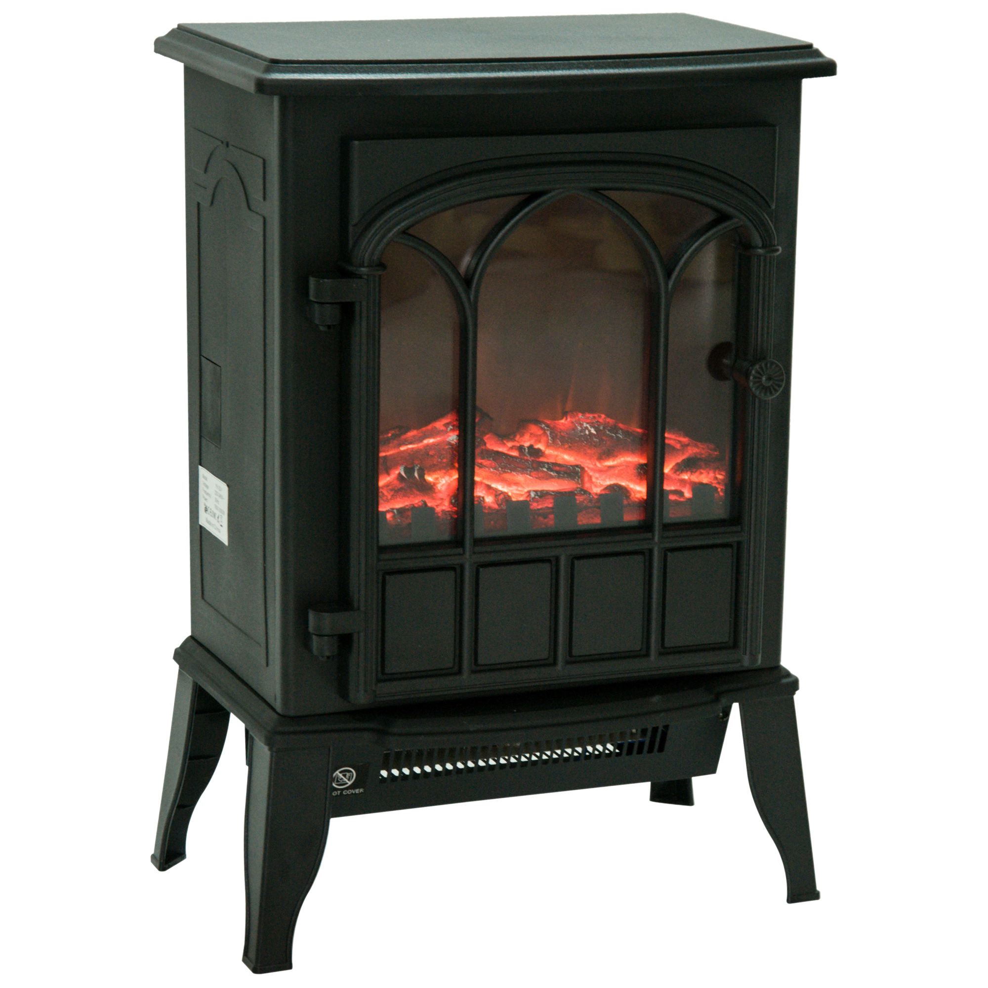 HOMCOM camino elettrico effetto fiamma camino elettrico effetto realistico camino elettrico fiamma camino elettrico homcom Nero 39 × 23 × 56.5cm