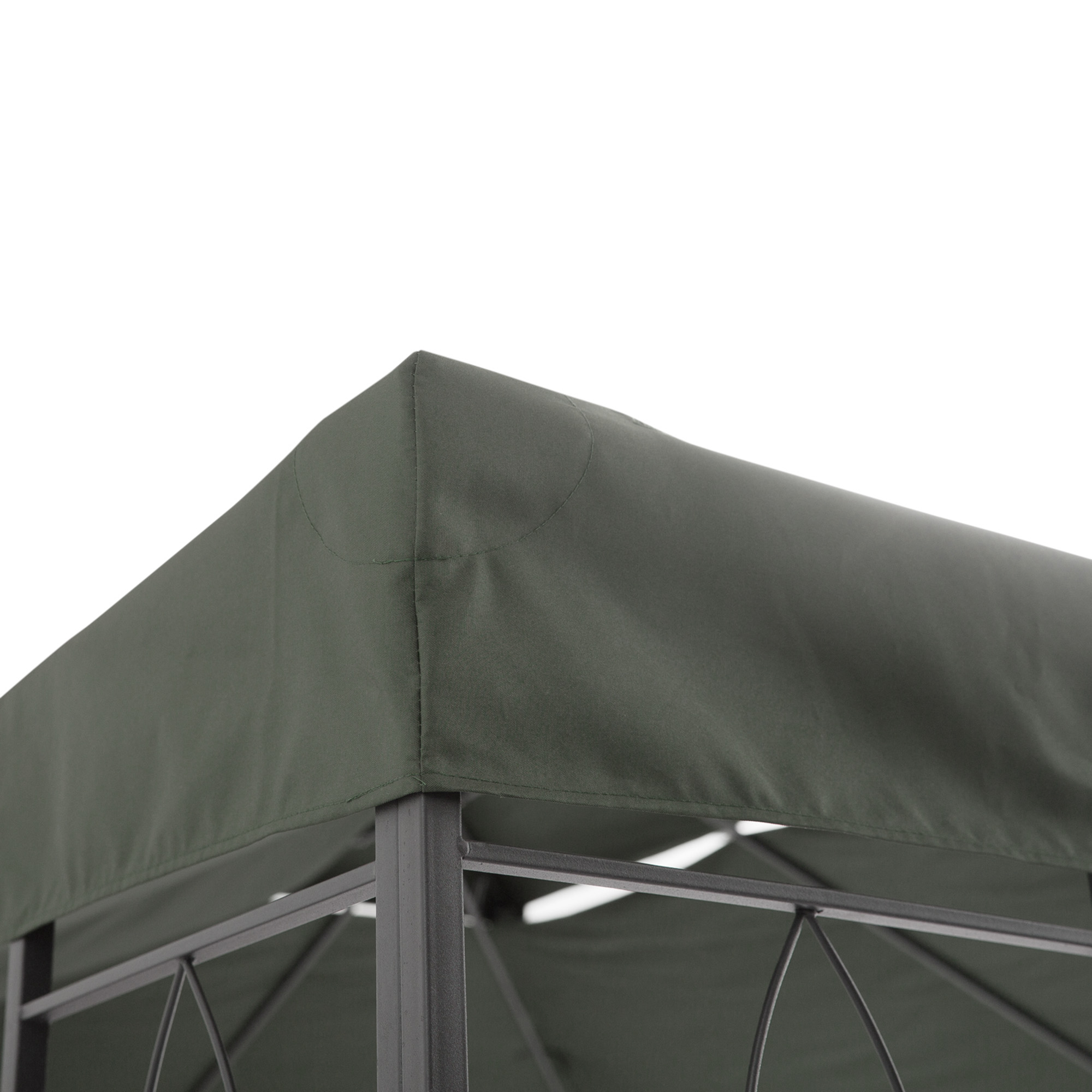 Outsunny Gazebo Replacement Canopy 3x4m, 2 Tier Roof Top UV Protection Cover for Garden Patio Awning Shelters, Deep Grey