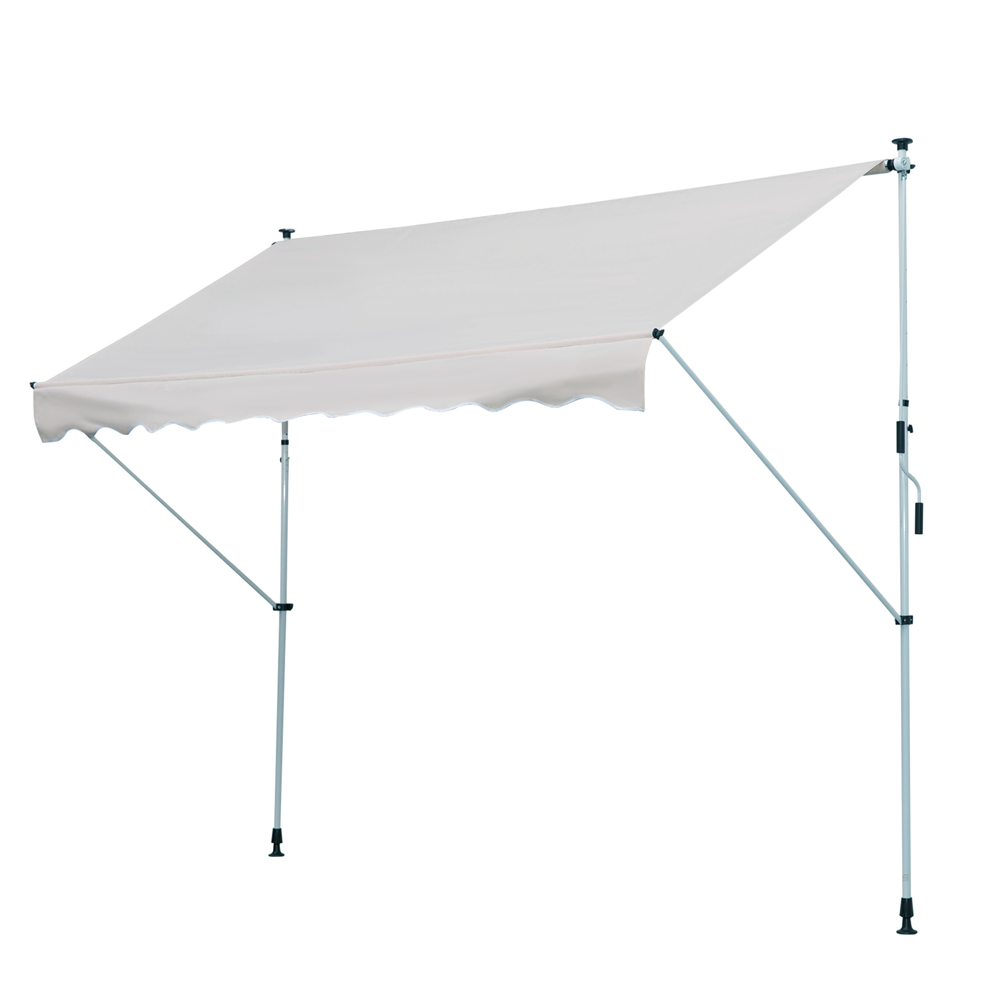 Outsunny Tenda da Sole a Bracci con Manovella, Struttura Telescopica in Metallo e Parasole in Poliestere 300x150cm Beige