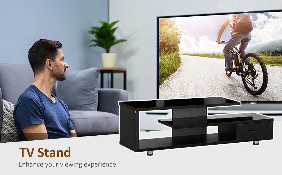 Modern TV Unit for TVs up to 45", TV with Storage Shelf