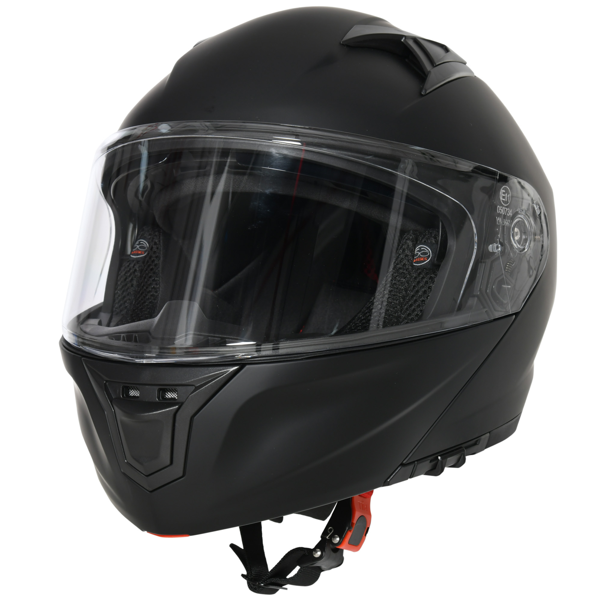 HOMCOM Casco Moto Integrale con Visiera Esterna e Parasole, Slot per Bluetooth e Certificato ECE R22, Taglia XL 61/62cm, Nero