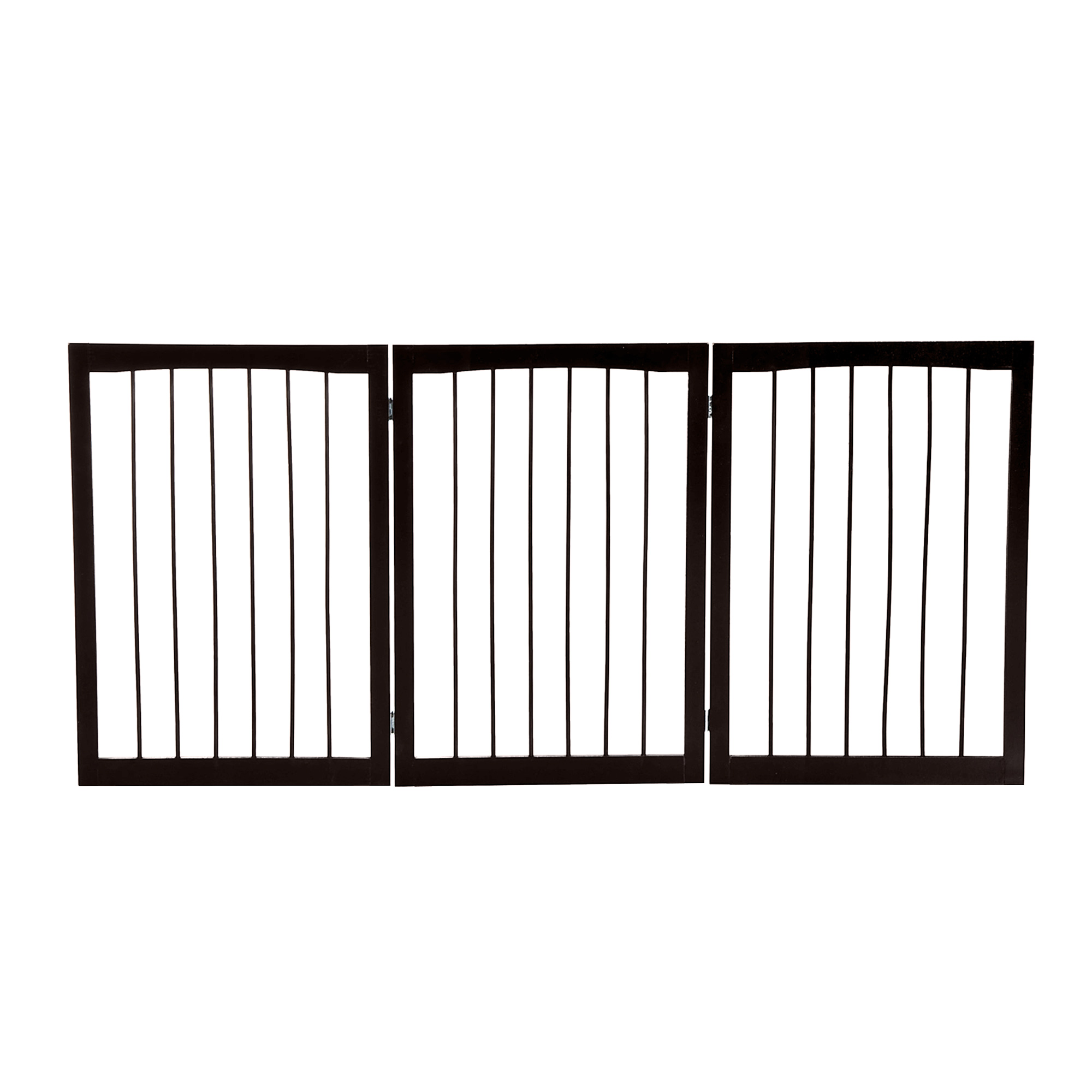 PawHut Cancellino Portatile da 3 Sezioni per Cani e Animali Domestici Divisorio di Sicurezza Pieghevole, 160x1.2x76 cm, Marrone