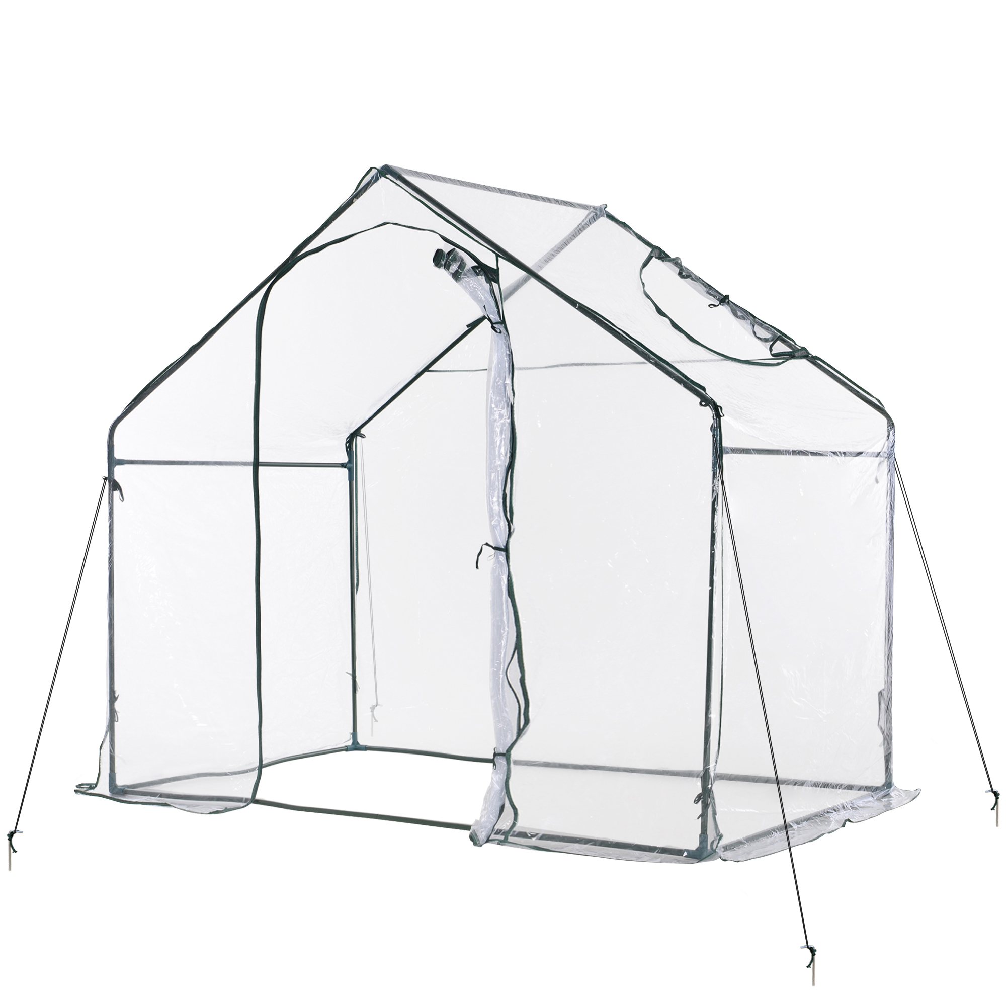 Outsunny Serra a Casetta da Giardino Terrazzo Balcone per Orto Piante Trasparente in PVC 180 x 100 x 168cm