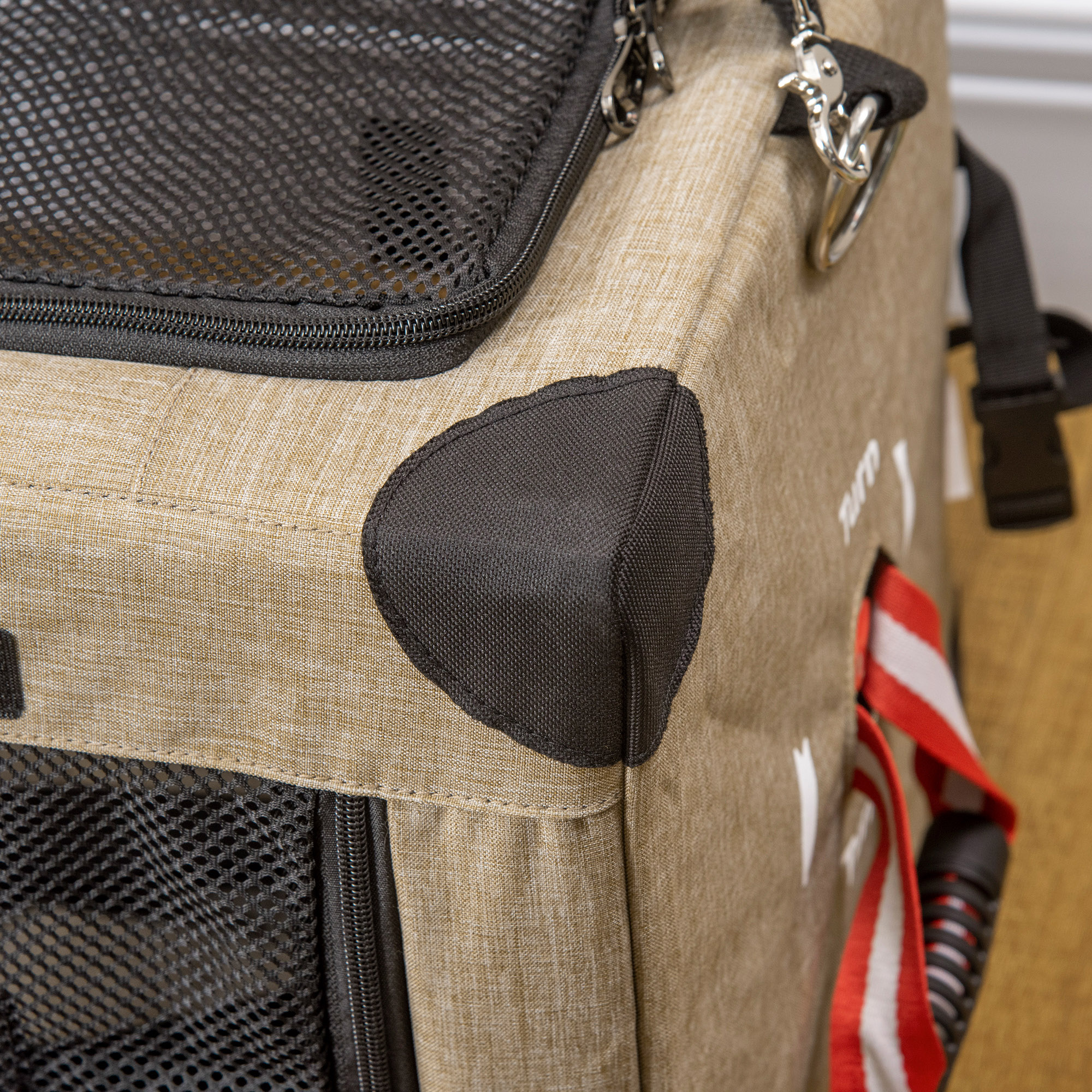 PawHut Folding Cat Carrier, Portable Pet Bag with Cushion, Adjustable Strap Travel Carrier, Cat House for Extra Small Dogs, Khaki