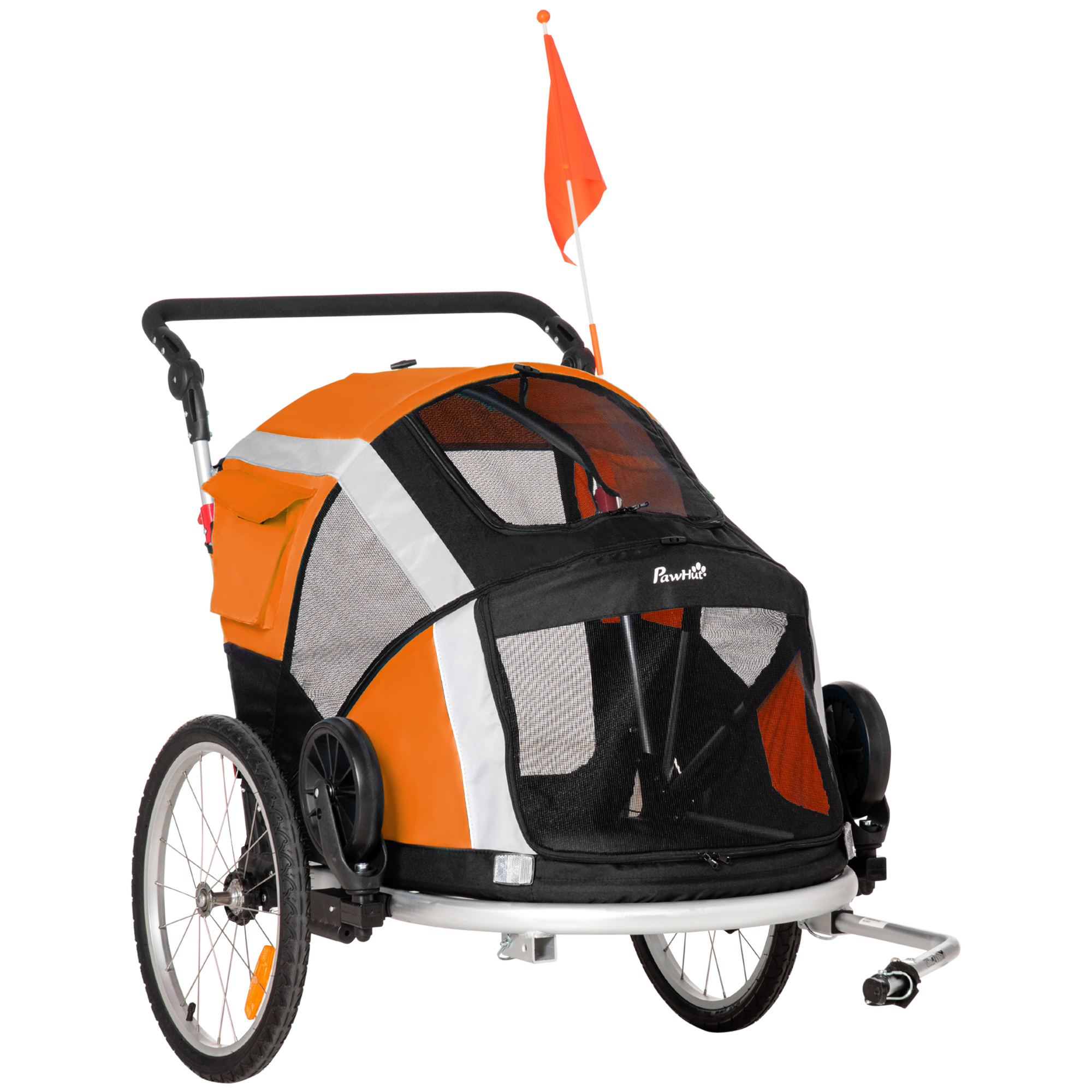 pawhut 2 in 1 dog bike trailer pet cart carrier st Pawhut 2 in 1 dog