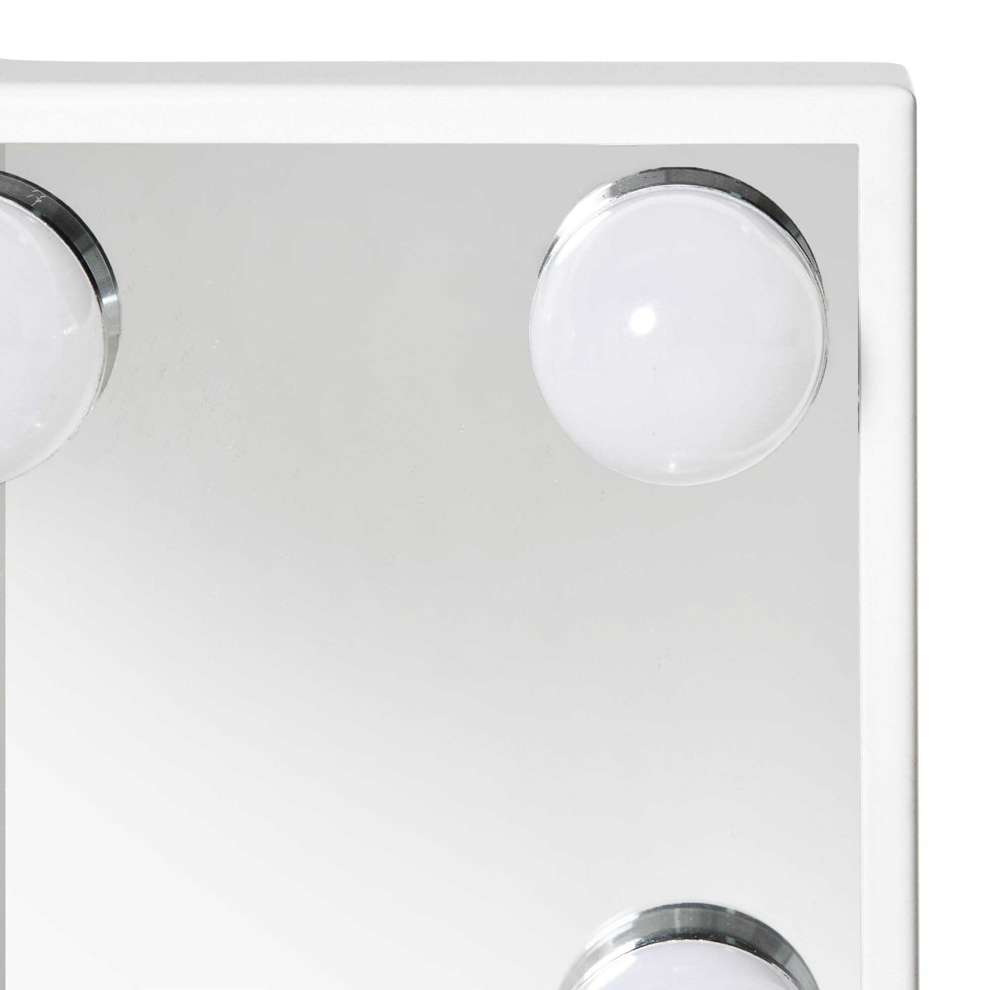 HOMCOM Espejo de Maquillaje Espejo Iluminado de Mesa con 12 Luces LED 3  Temperaturas de Color Pantalla Táctil Ajustable y Función de Memoria para  Dormitorio Baño 32,8x11x47,4 cm Blanco