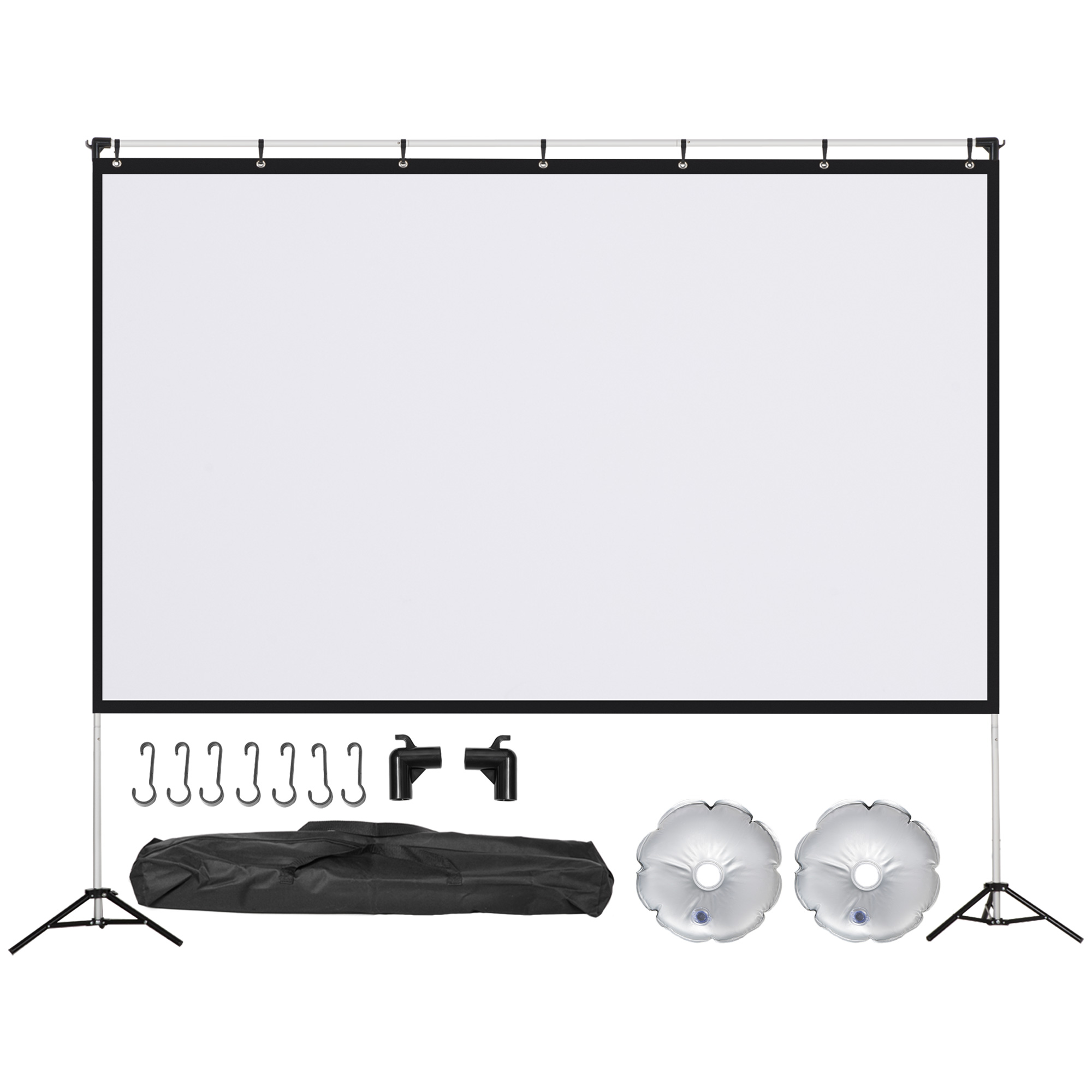 HOMCOM 100 inch Projector Screen and Stand, Portable Front & Rear ...