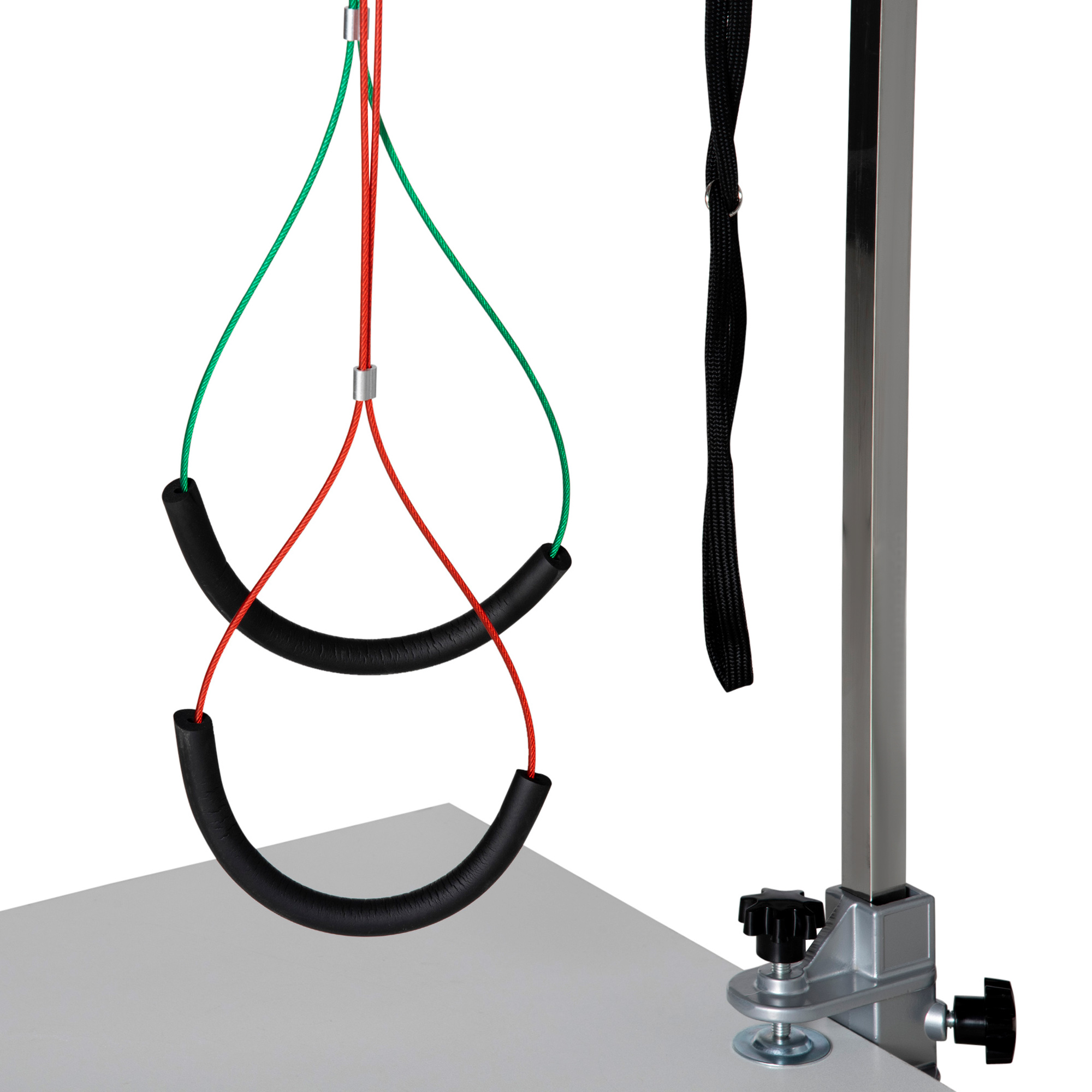 PawHut Pet Grooming Arm, Foldable with Adjustable Clamp, 29" Height, for Medium Dogs, Includes Grooming Loop, Black