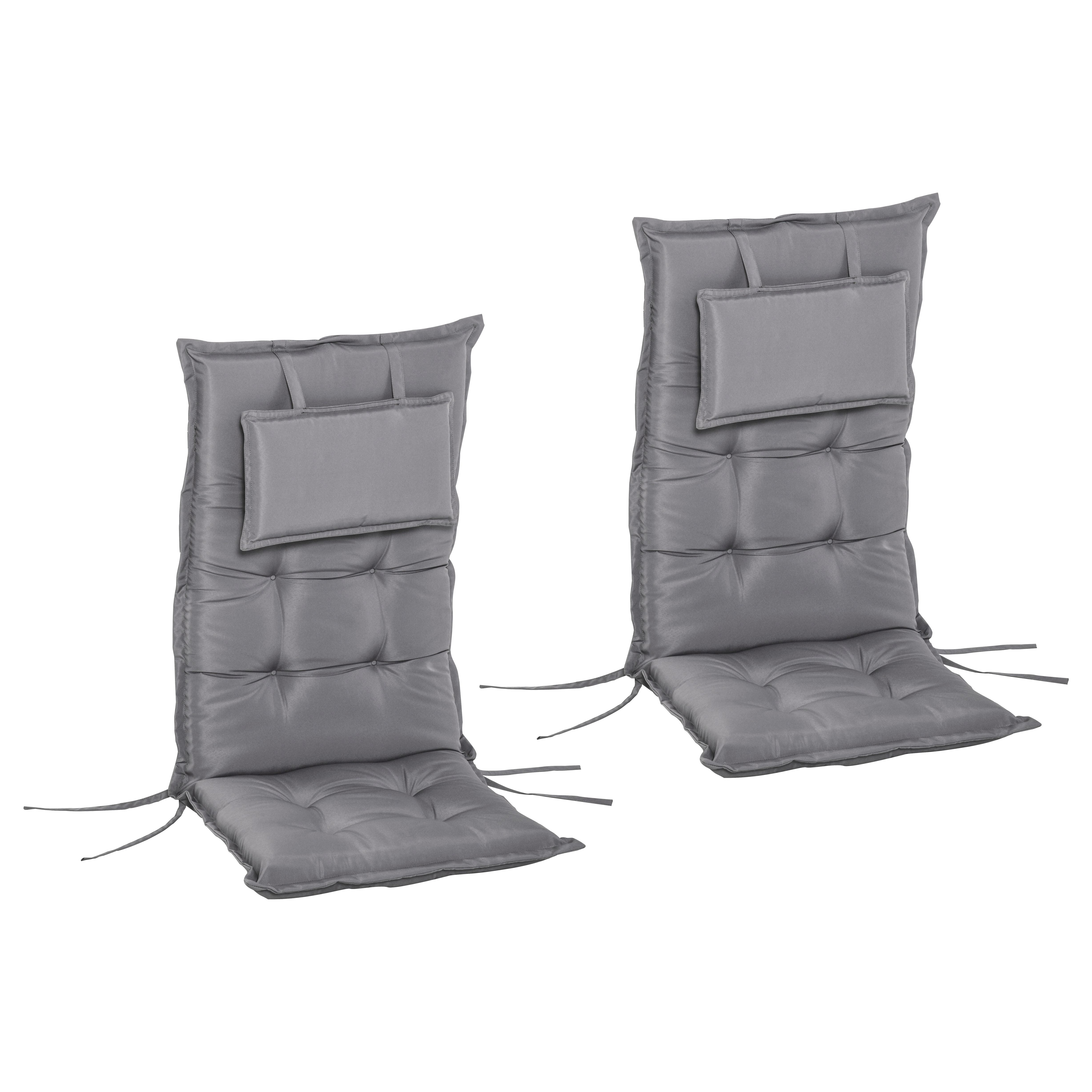 Outsunny 2-Delig Set Kussens Voor Zonnebed Waterafstotend Tuinligstoelkussens 50x116x5 Cm Donkergrijs~1stqe2k1plg01