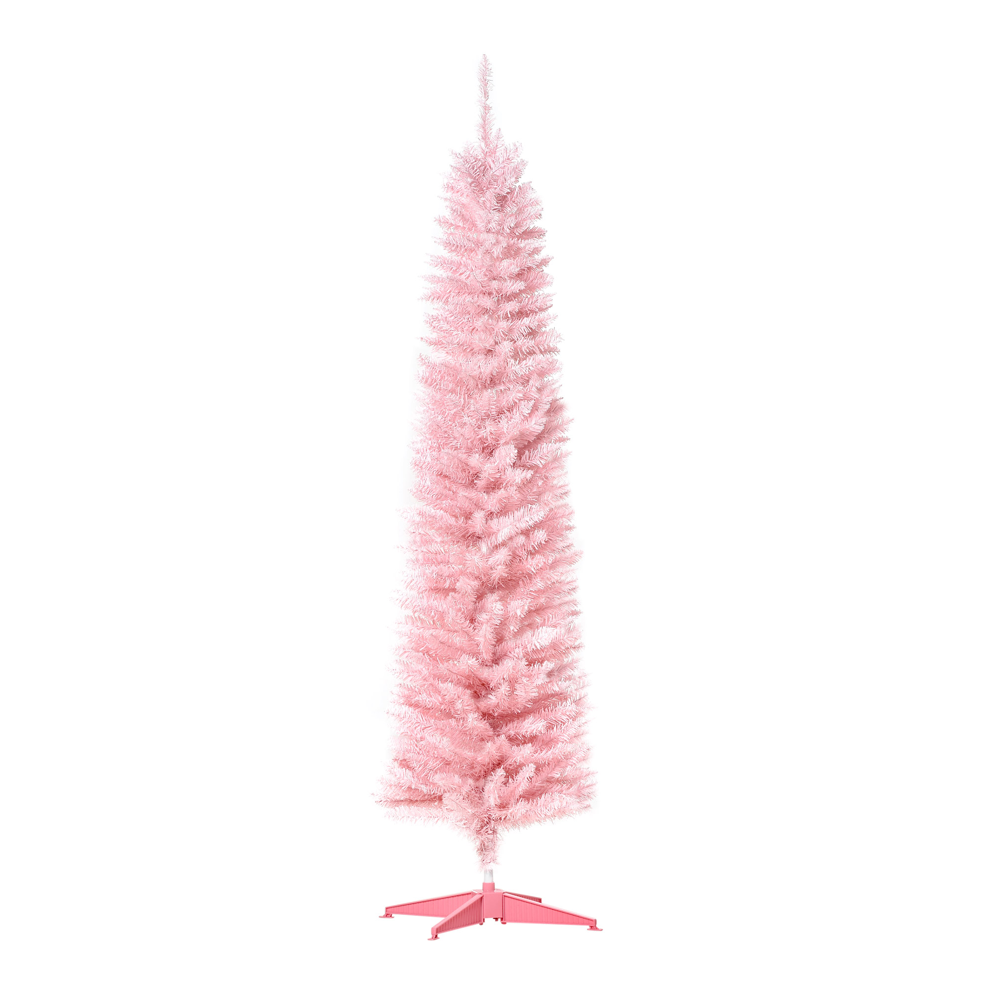 HOMCOM Árbol de Navidad Artificial 180 cm con 390 Puntas Decoración Navideña para Interiores Fácil de Montar Rosa