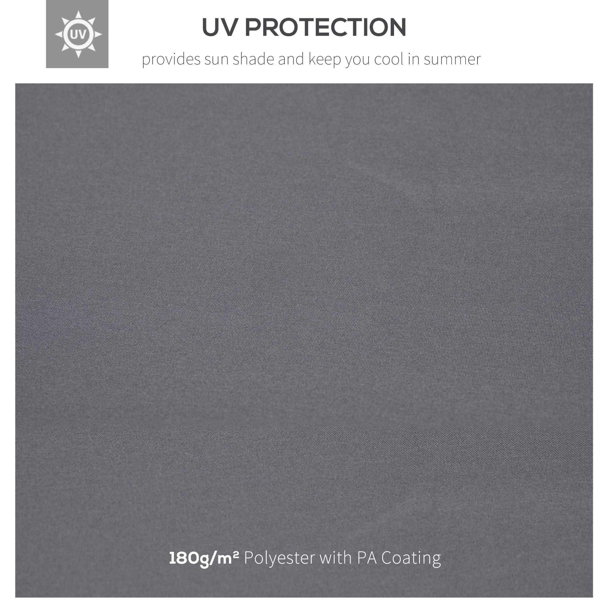 Outsunny Gazebo Canopy Roof Top Replacement Cover, 3 x 3m, Spare Part, Deep Grey (TOP ONLY)