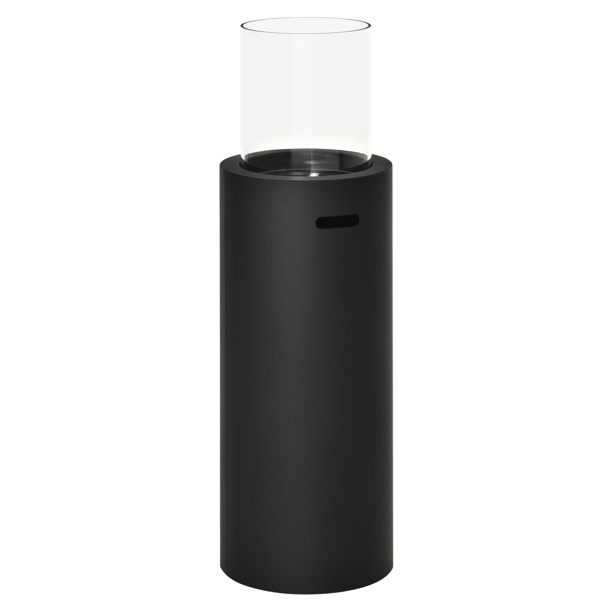 HOMCOM Ethanol-Kamin Bio-Ethanol-Brenner 0,4L 1 Std. Brenndauer 1000W kein Rauch Stahl gehärtetes Glas Schwarz 30 x 30 x 94 cm